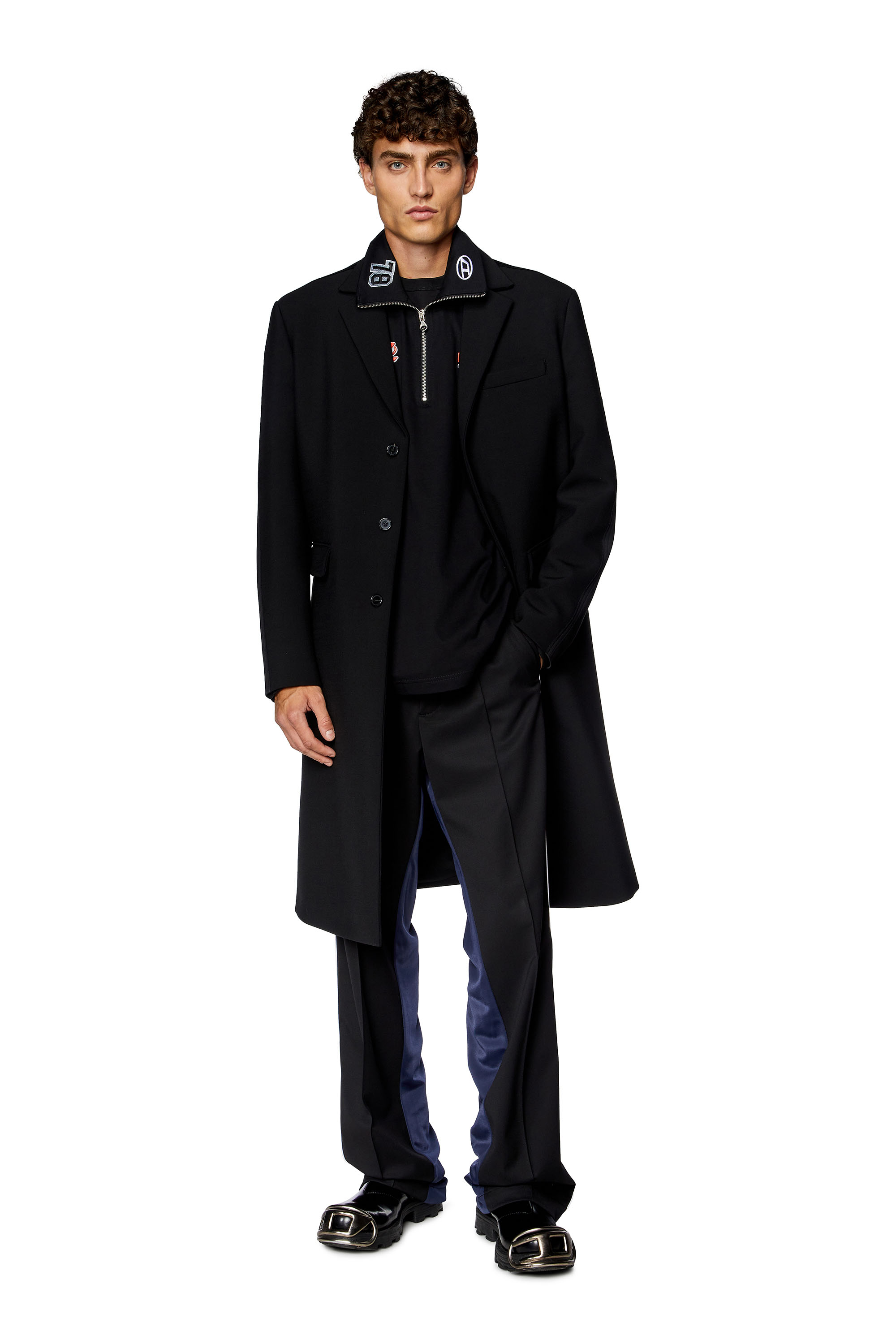 Diesel - J-DELLER, Man Hybrid coat in cool wool and jersey in Black - Image 1
