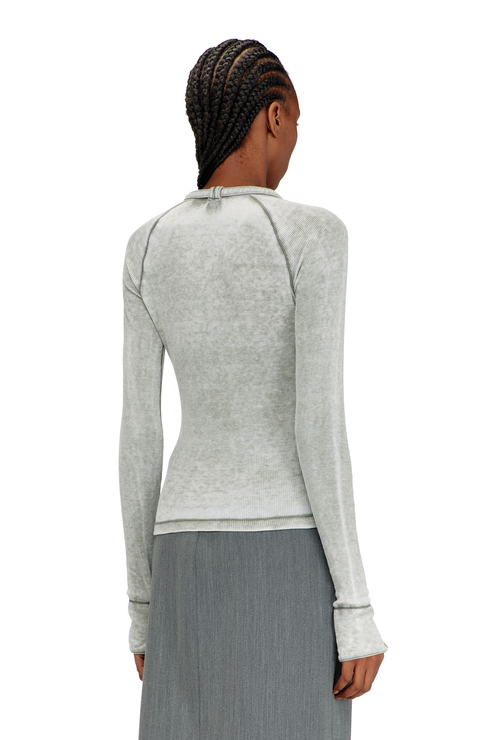 Diesel - T-ECLA, Top de canal&eacute; con correa de cuello biker Mujer in ToBeDefined - 4