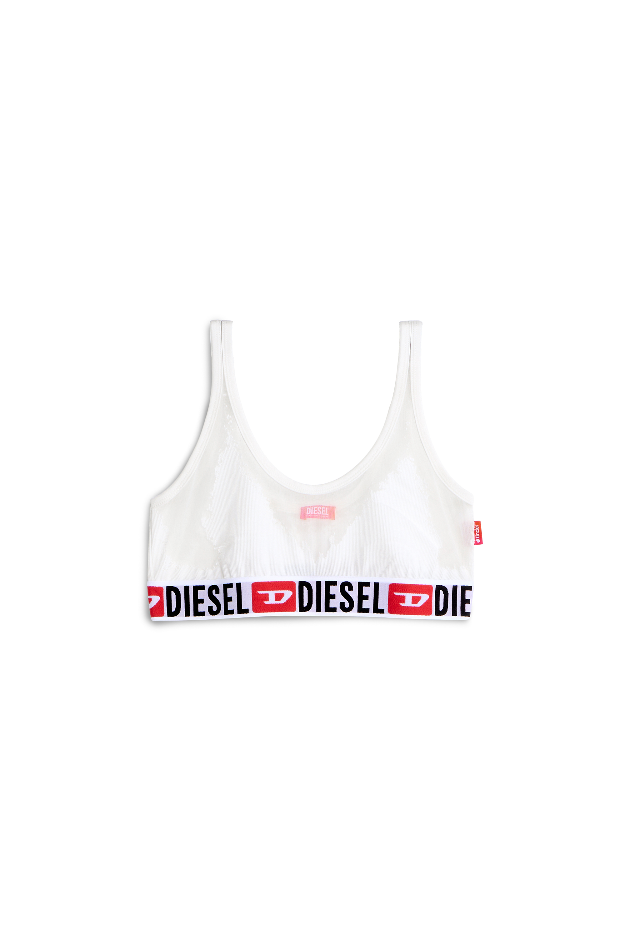 Diesel - PR-ORIBA-D-CORE, Bralette con efecto devor&eacute; transparente Mujer in Blanco - 2