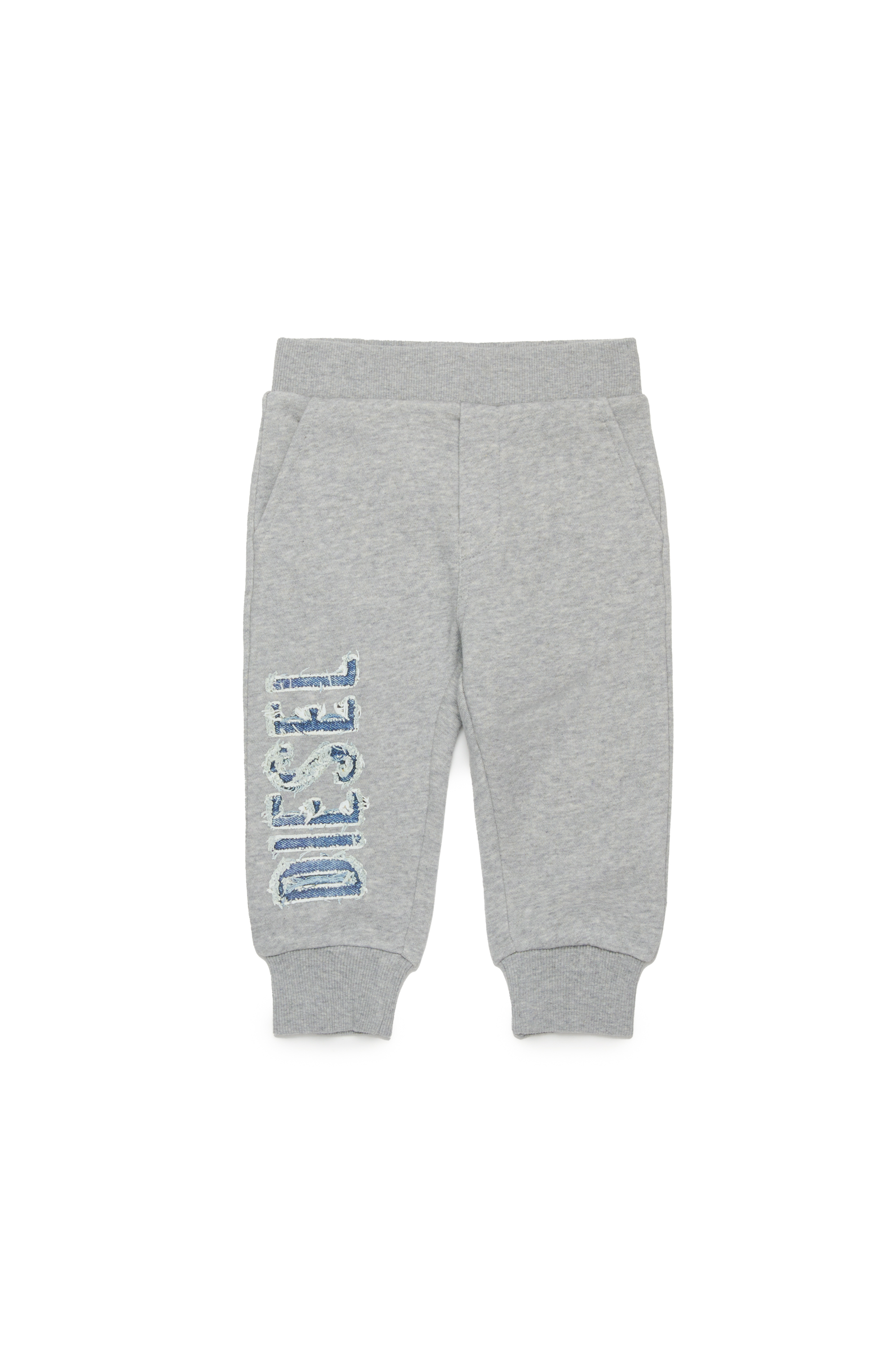 Diesel - PGIBBIB, Pantalones deportivos con logotipo de denim deshilachado Hombre in Gris - 1