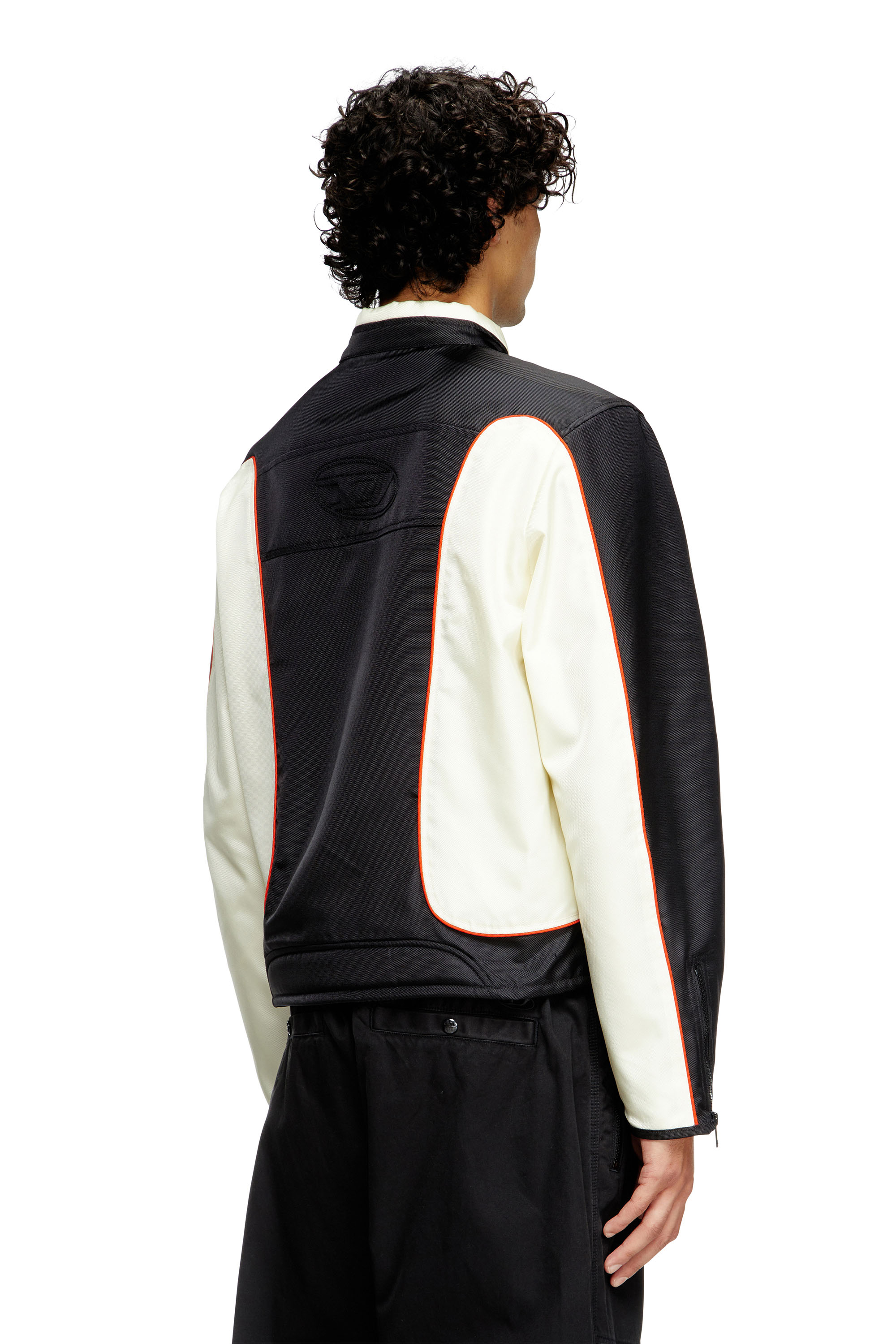 Diesel - J-BLINK-A, Chaqueta biker con bloques de color y ribetes Hombre in Multicolor - 4
