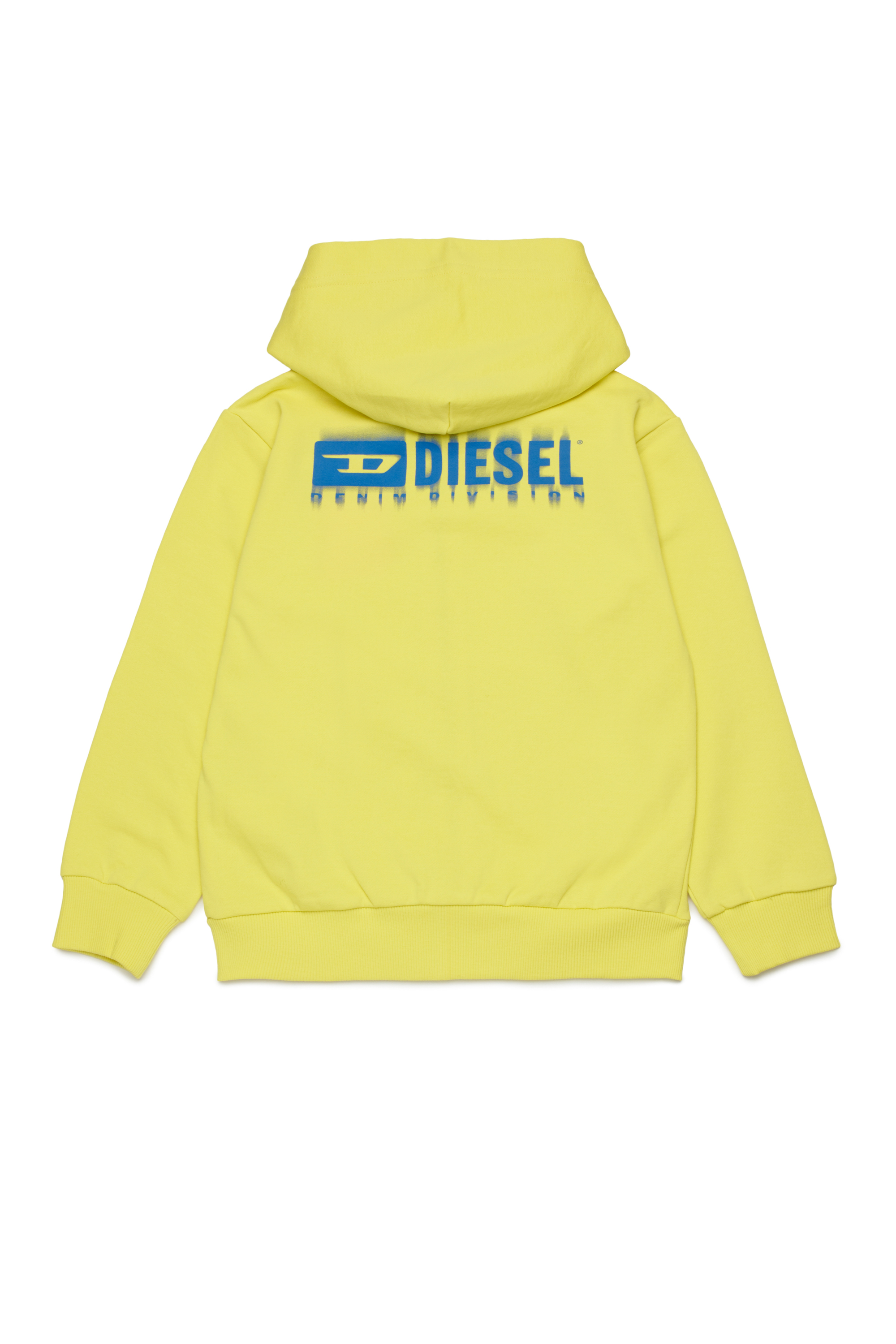 Diesel - SVOUGZIP OVER, Sudadera con capucha y cremallera con logotipo manchado Hombre in Amarillo - 2