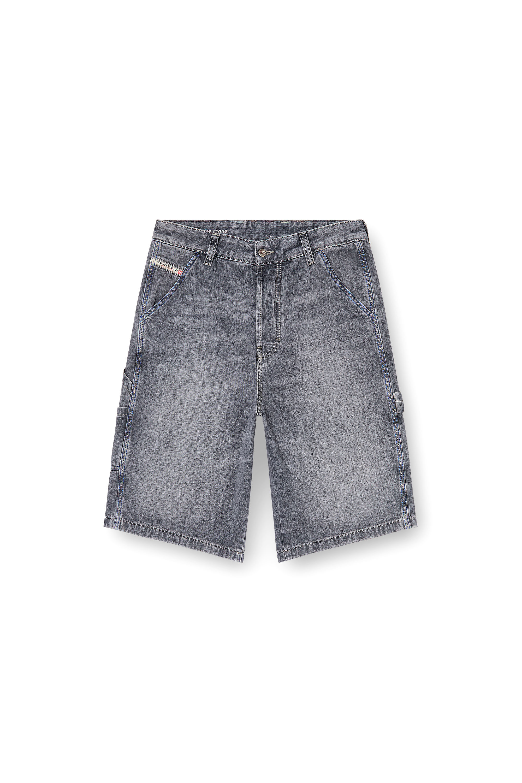 Diesel - D-LIVERY-W-SHORT, Man's Relaxed-fit denim shorts in Grey - 3