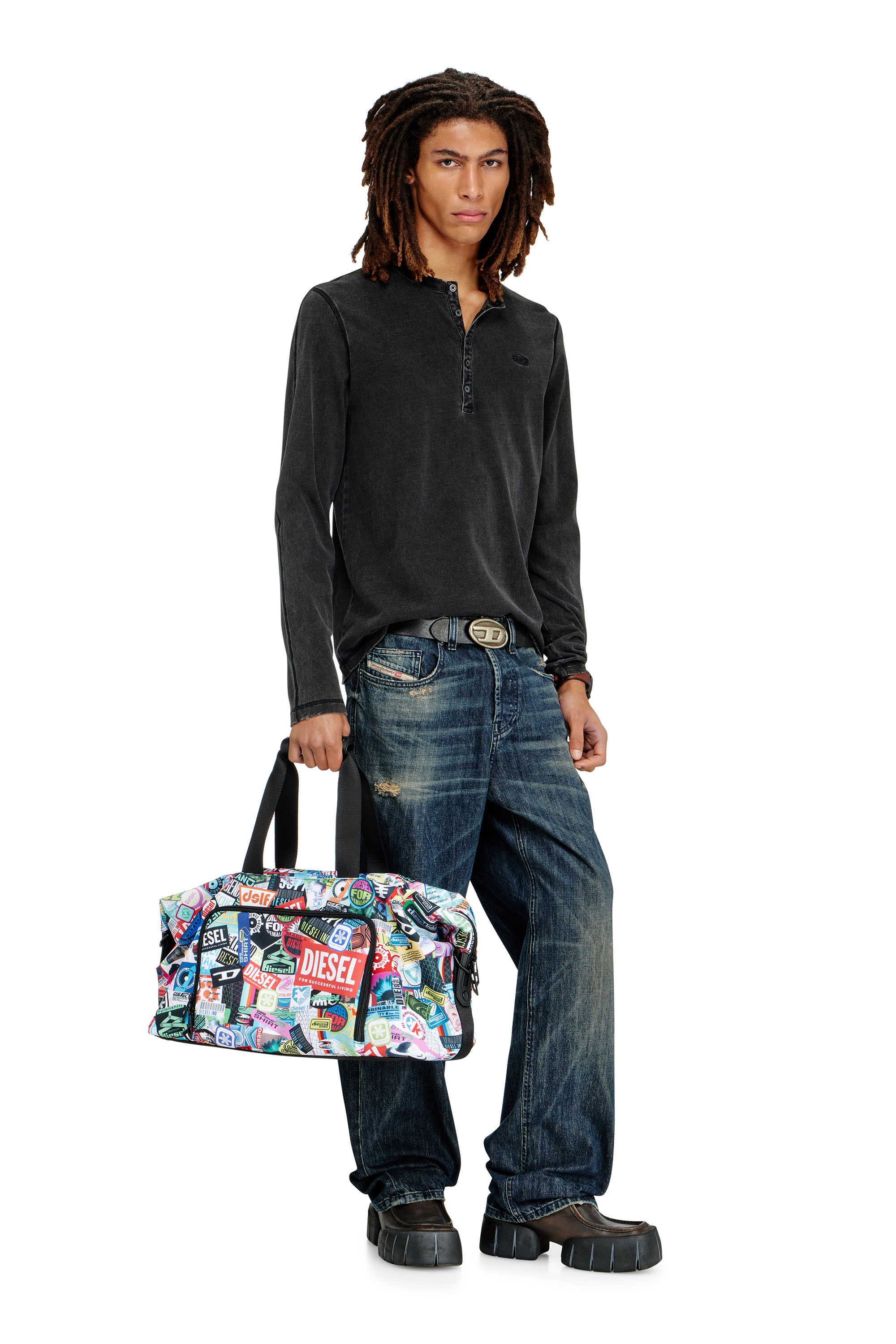 Diesel - DIESEL PC PRINTED DUFFLE-STICKERS- DSB00, Bolsa tipo duffle pr&aacute;ctica con adhesivos Unisex in Multicolor - 2