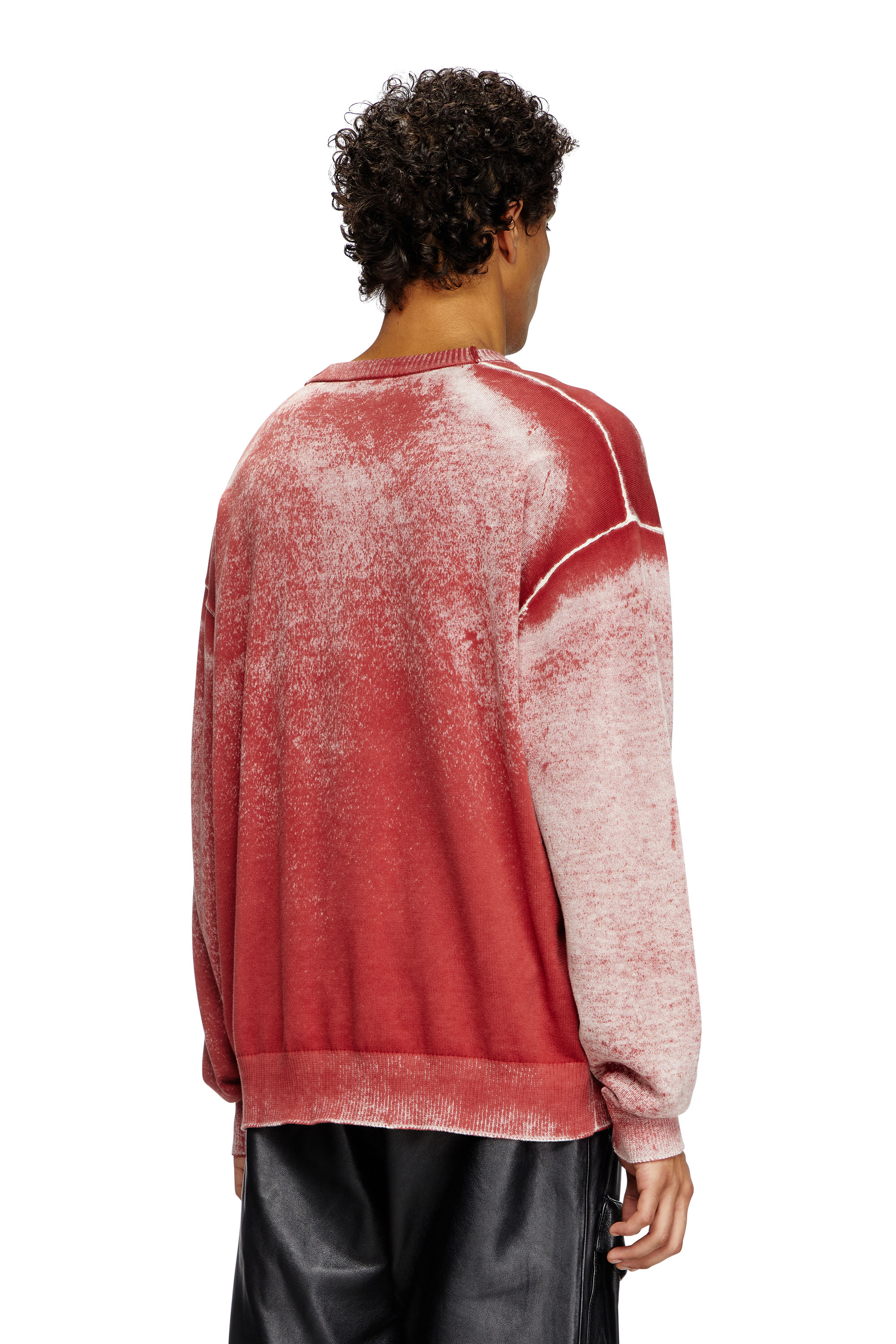 Diesel - K-BELEZ, Jersey con logotipo con estampado invertido Hombre in Rojo - 4