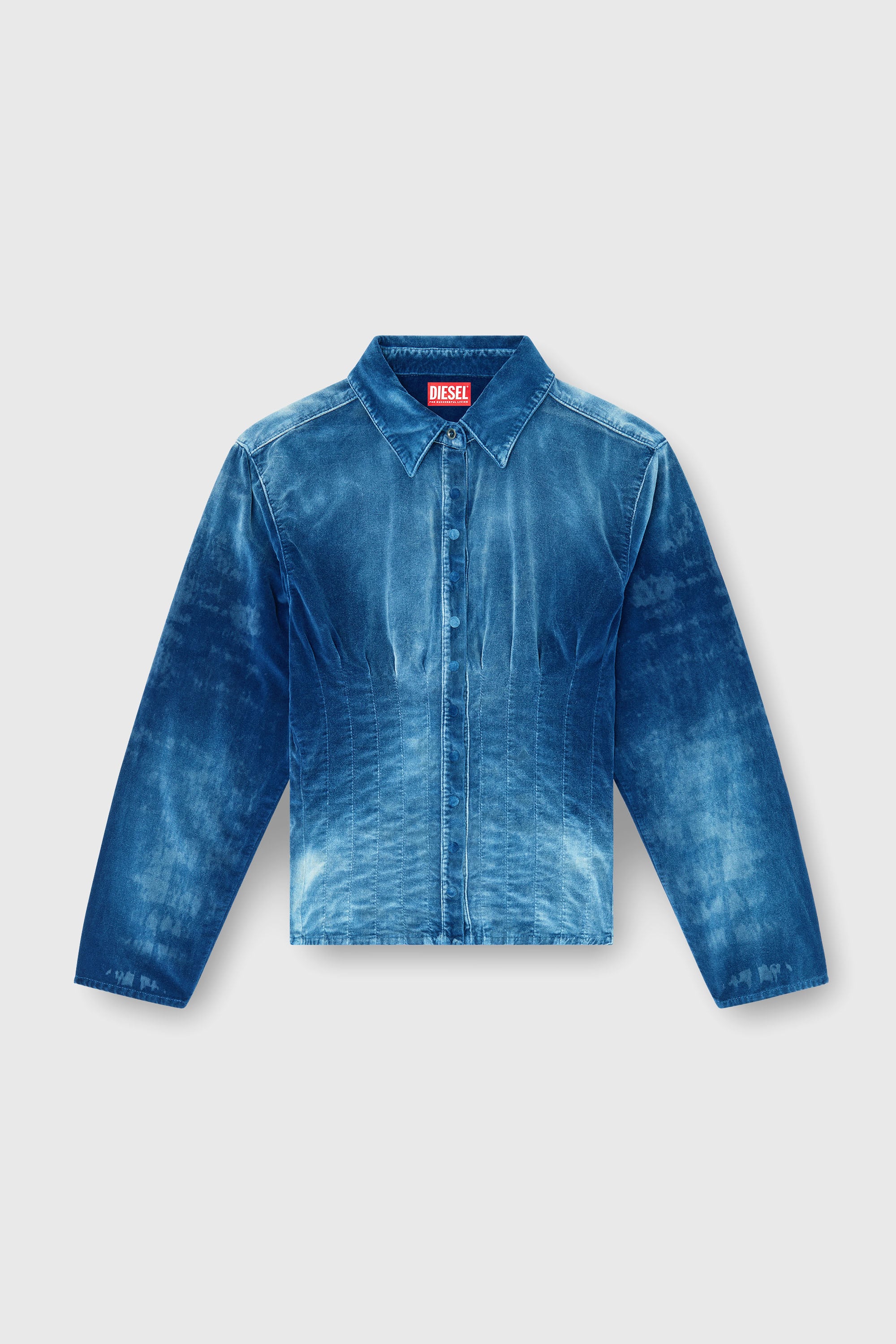 Diesel - DE-SINDI-FSJ, Camisa de denim aterciopelado Mujer in Azul marino - 2