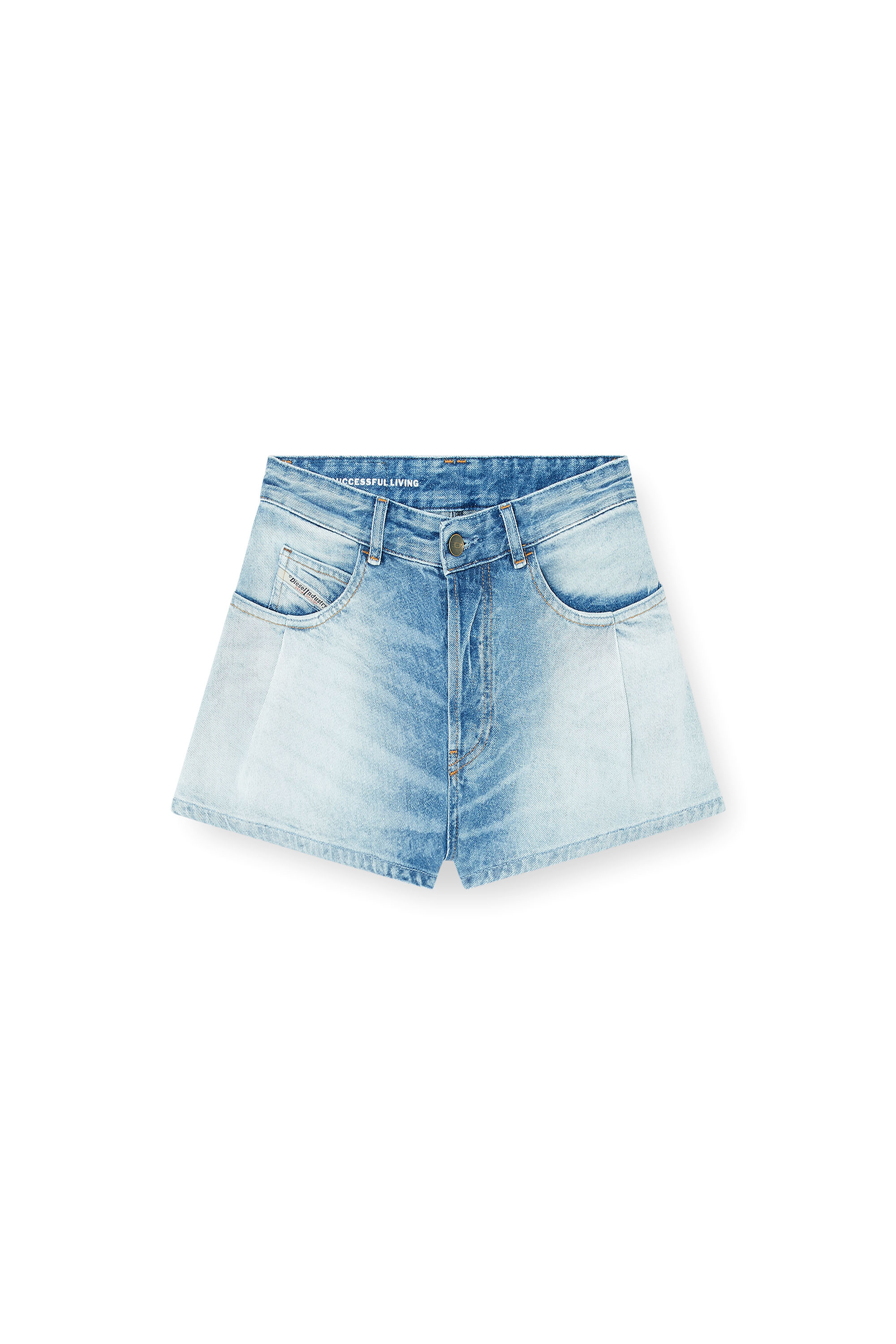 Diesel - DE-KHELZ-B-SHORT-S, Bermudas de mezclilla ancha Mujer in Azul marino - 3