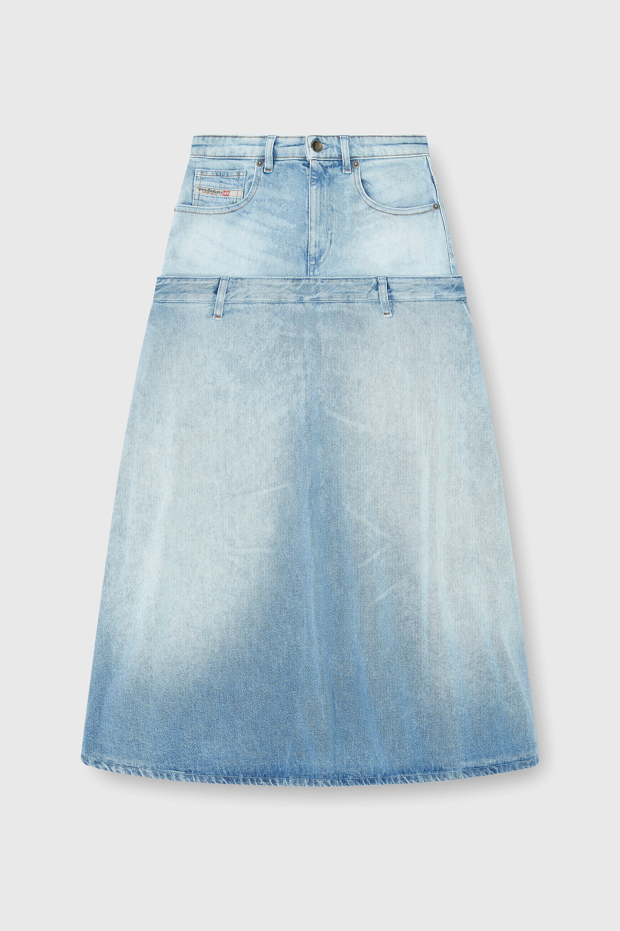 Diesel - DE-VORYA-S, Falda vaquera con dise&ntilde;o a capas Mujer in Azul marino - 2