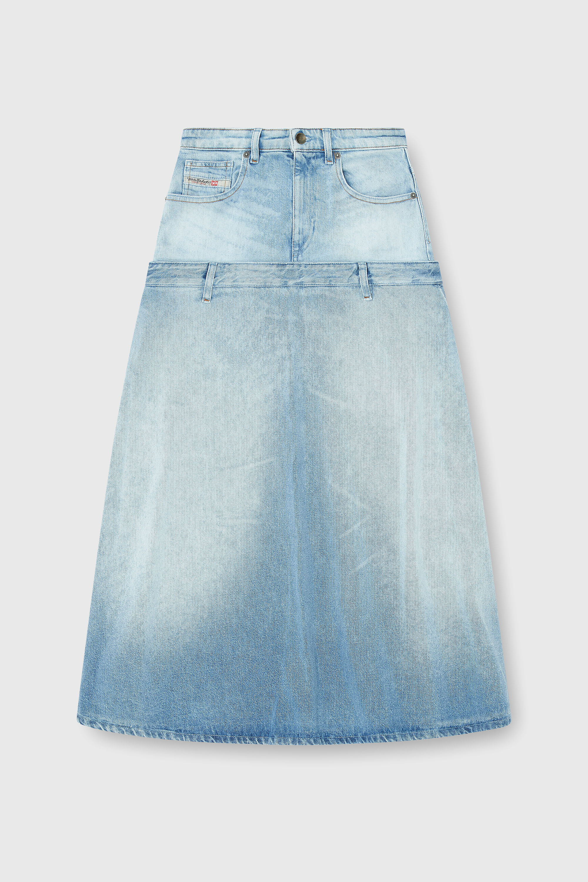 Diesel - DE-VORYA-S, Falda vaquera con dise&ntilde;o a capas Mujer in Azul marino - 2