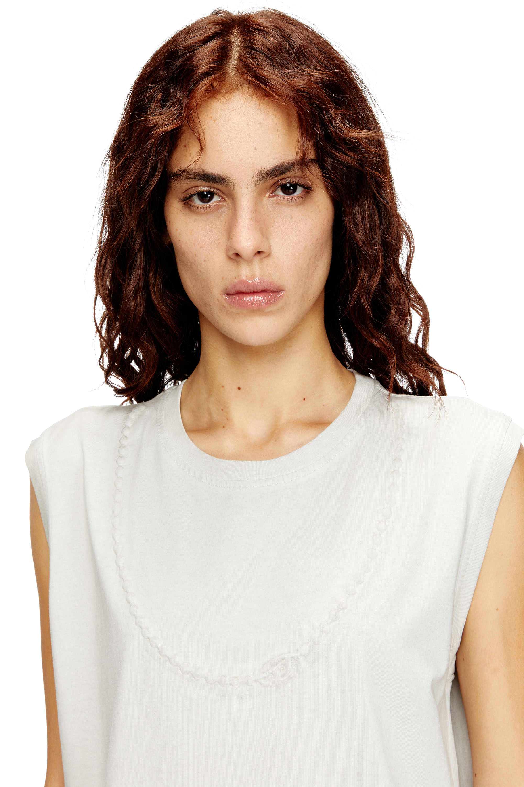 Diesel - D-EMB, Vestido corto de algodón con cadena en relieve Mujer in ToBeDefined - 4