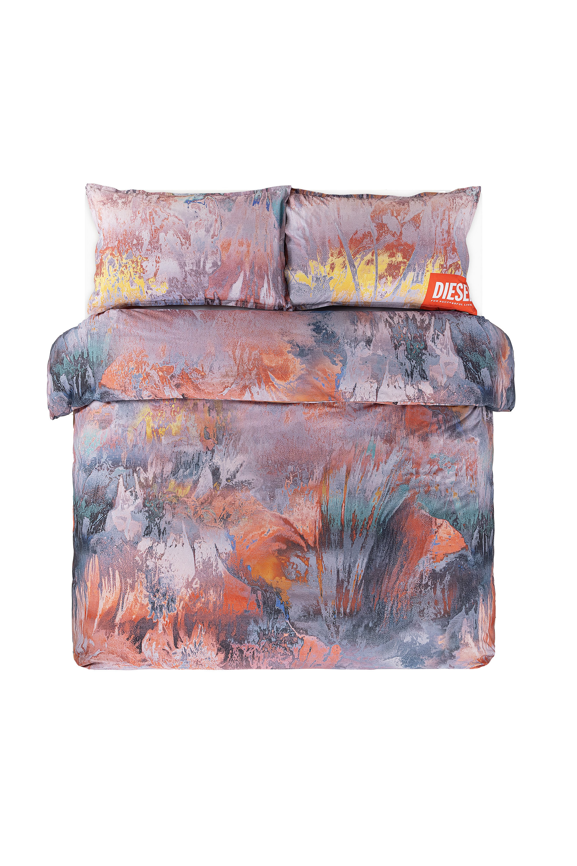 Diesel - 1018098  ACID FLOWERS PERCALE DUVET COVE, Juego de funda n&oacute;rdica de percal para cama queen size Unisex in Multicolor - 1