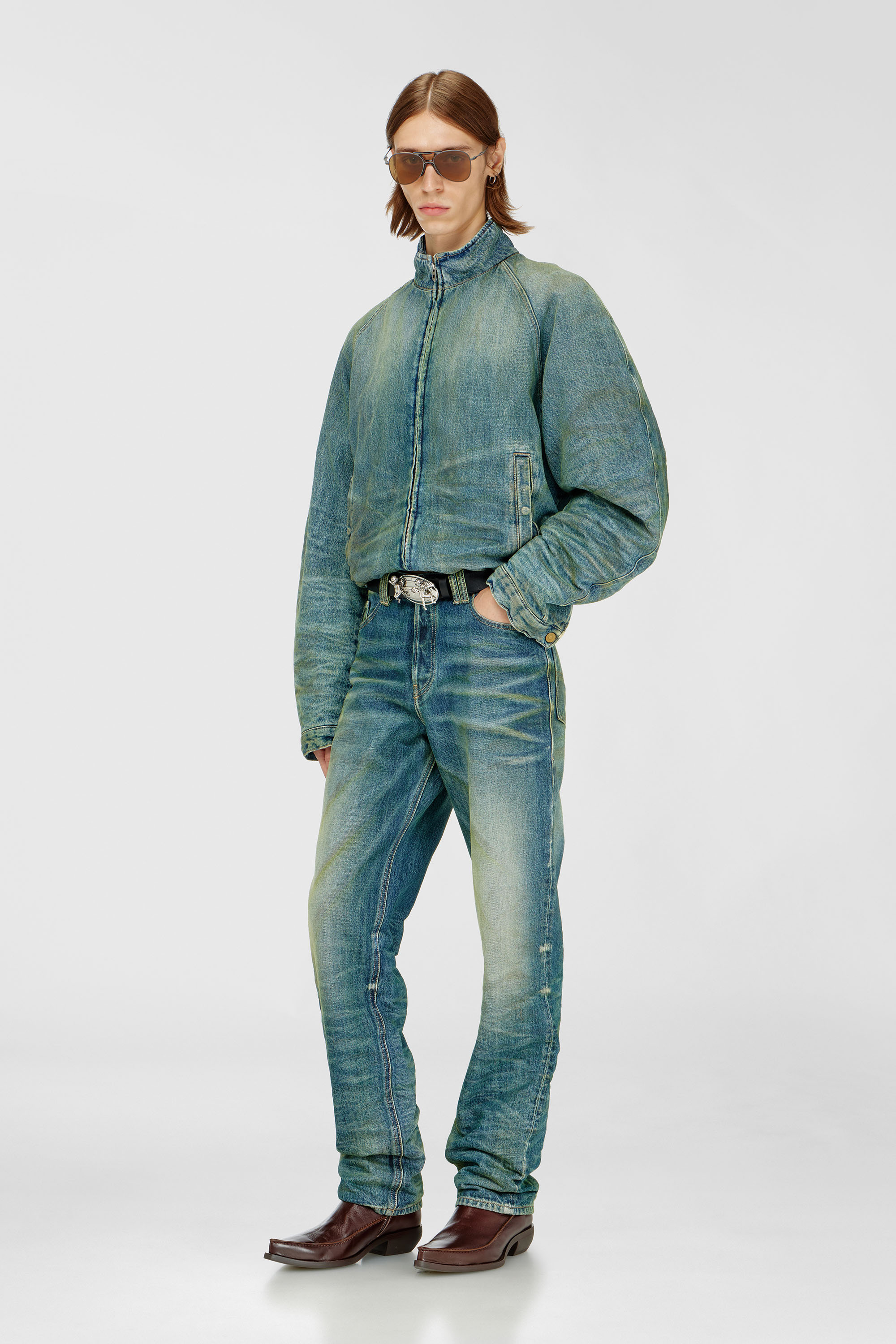 Diesel - D-BARUS-FSJ2, Chaqueta de denim arrugado con efecto sucio Hombre in ToBeDefined - 1