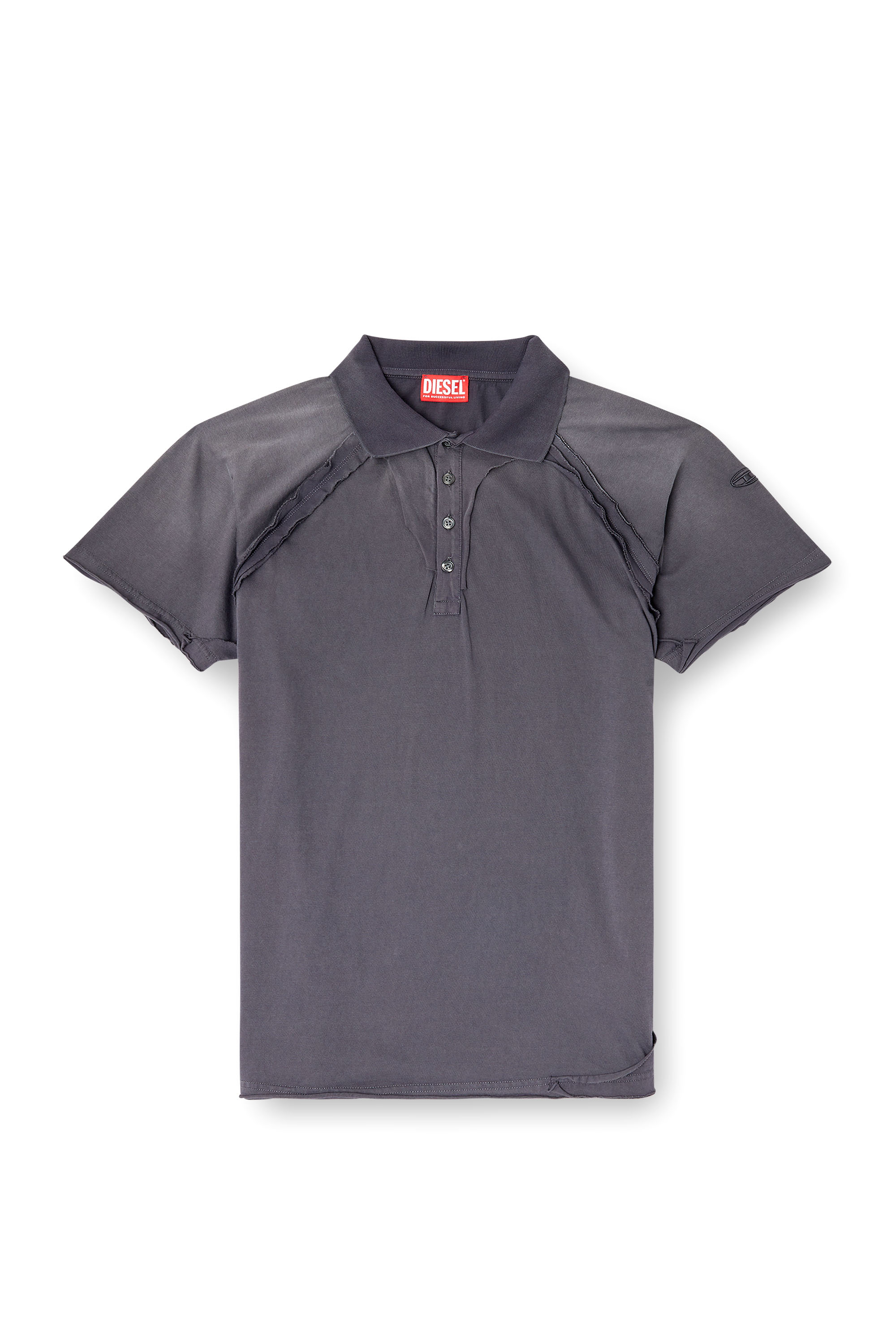 Diesel - T-NORY, Polo de denim con efecto despegado Hombre in Gris - 3