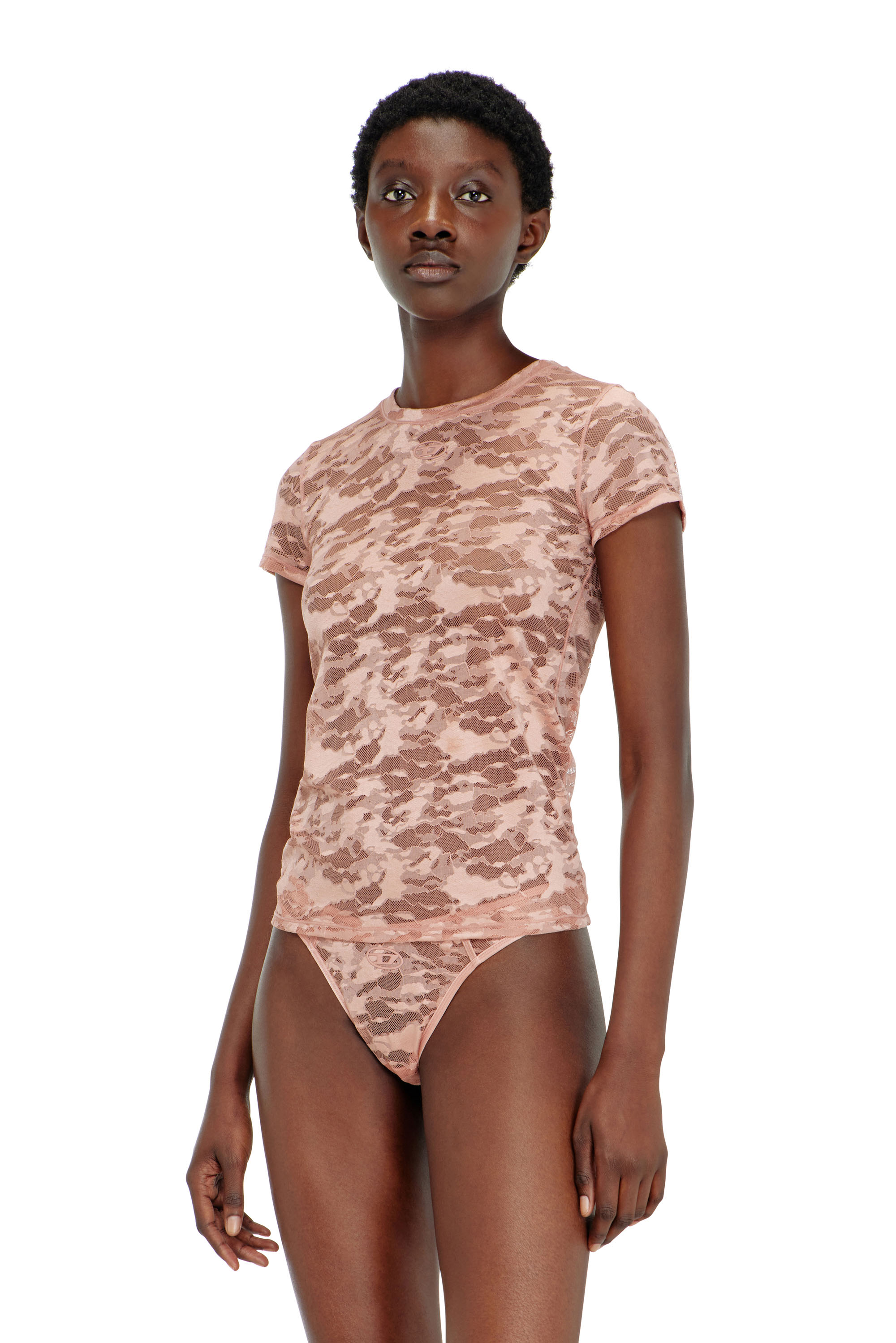 Diesel - KASIA-UTLT, Camiseta de encaje camuflado Mujer in Rosa - 2