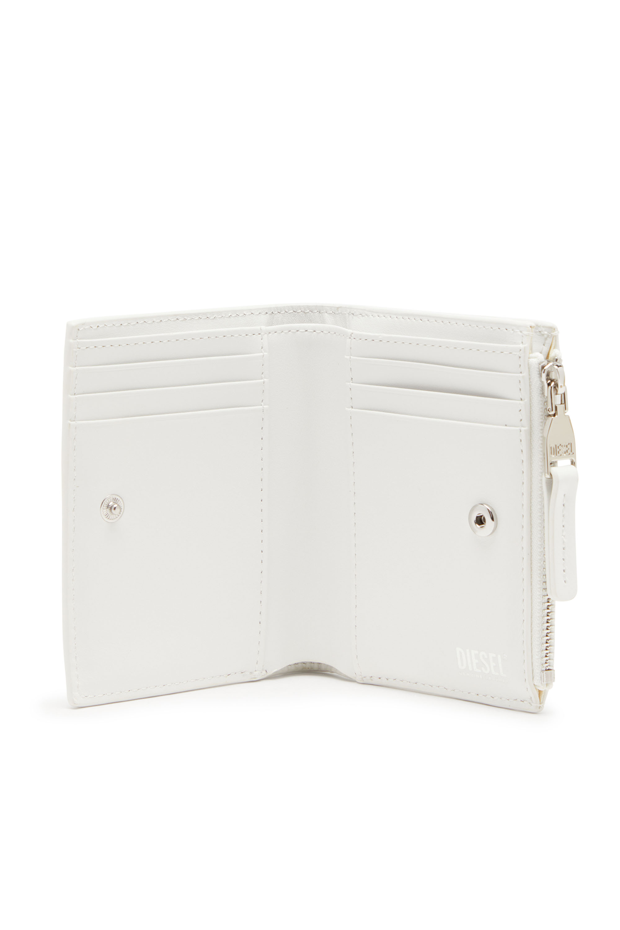 Diesel - 1DR BI-FOLD ZIP II, Tarjetero de cuero Mujer in Blanco - 3