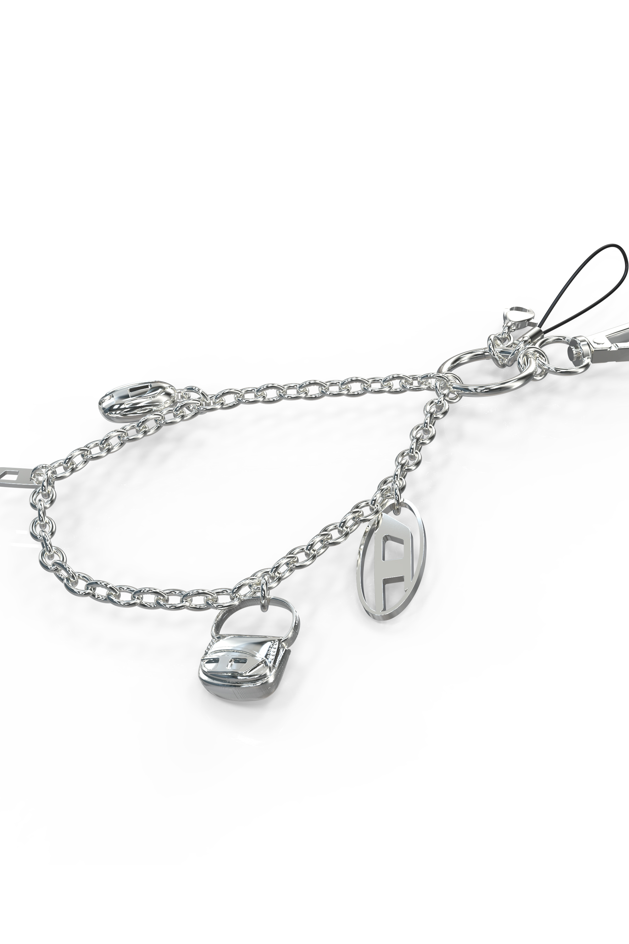 Diesel - 60456  PHONE CHARM, Colgante para teléfono & Soporte para colgante & Tapón antipolvo Unisex in Plateado - 3