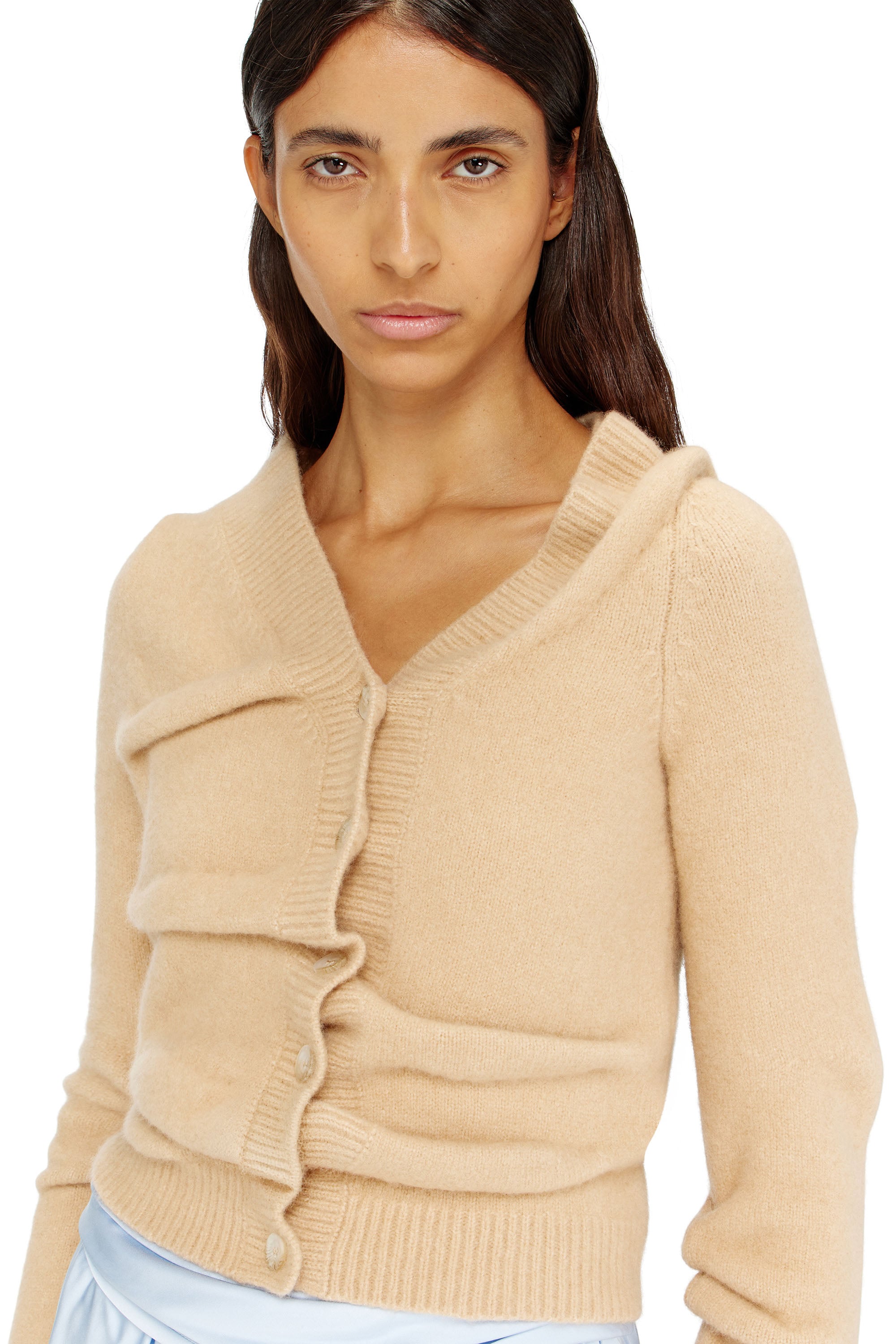 Diesel - M-AVA, C&aacute;rdigan cropped de punto hervido arrugado Mujer in ToBeDefined - 4
