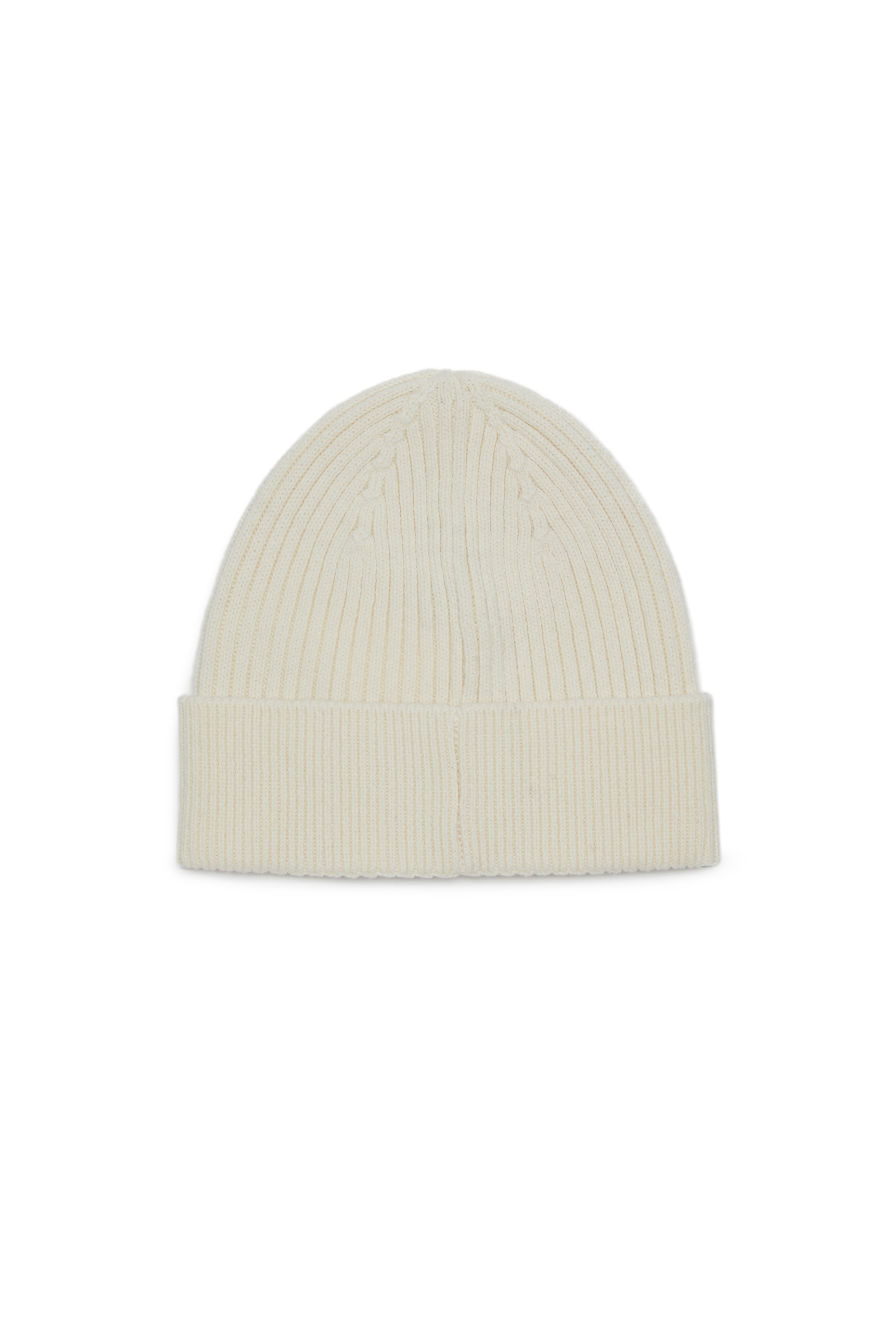 Diesel - K-CODER-H 2X2, Gorro en canalé con parche de logotipo Unisex in Blanco - 2