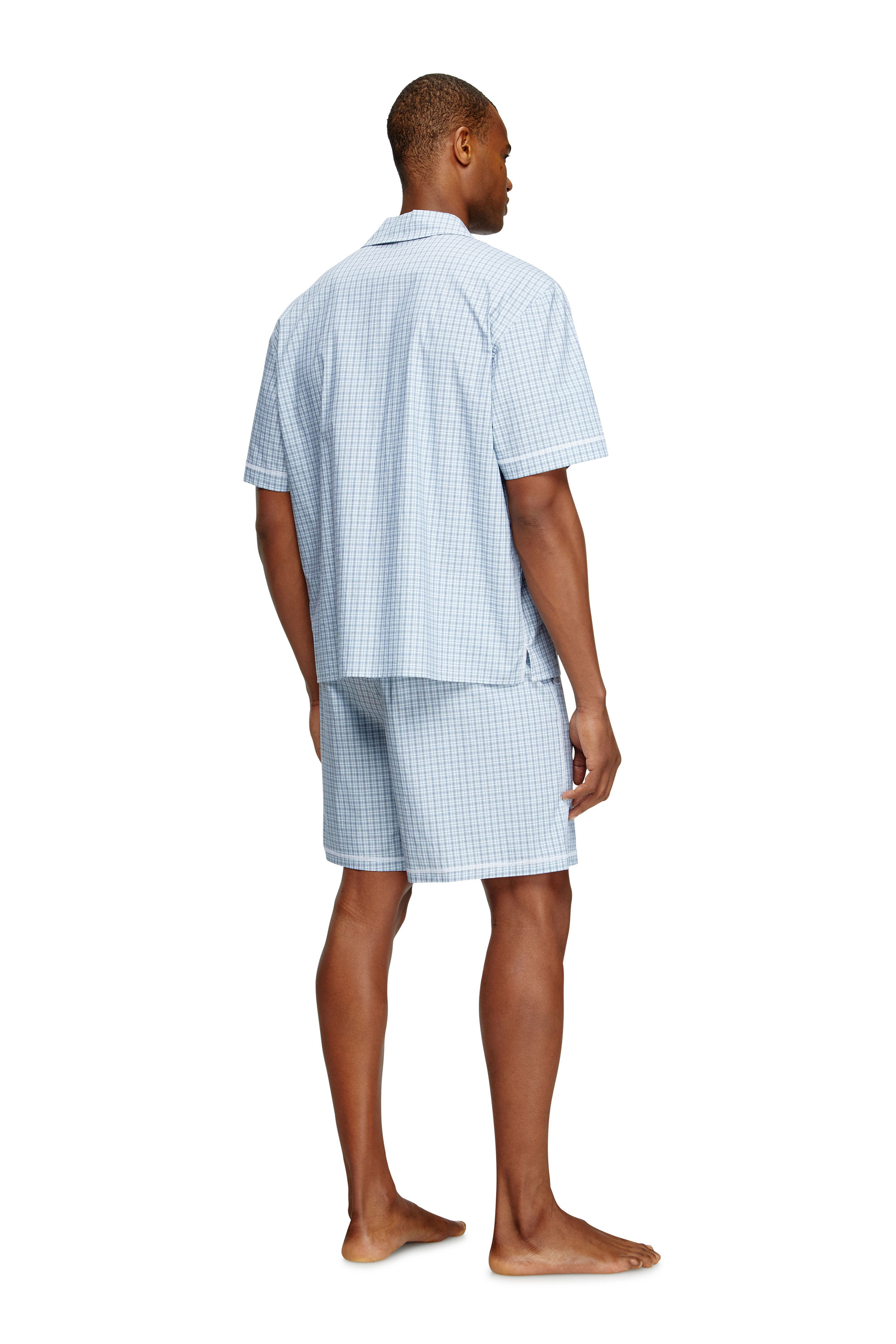 Diesel - SET-RAFAEL-D-CORE, Pijama corto de algodón a cuadros Hombre in Azul marino - 2