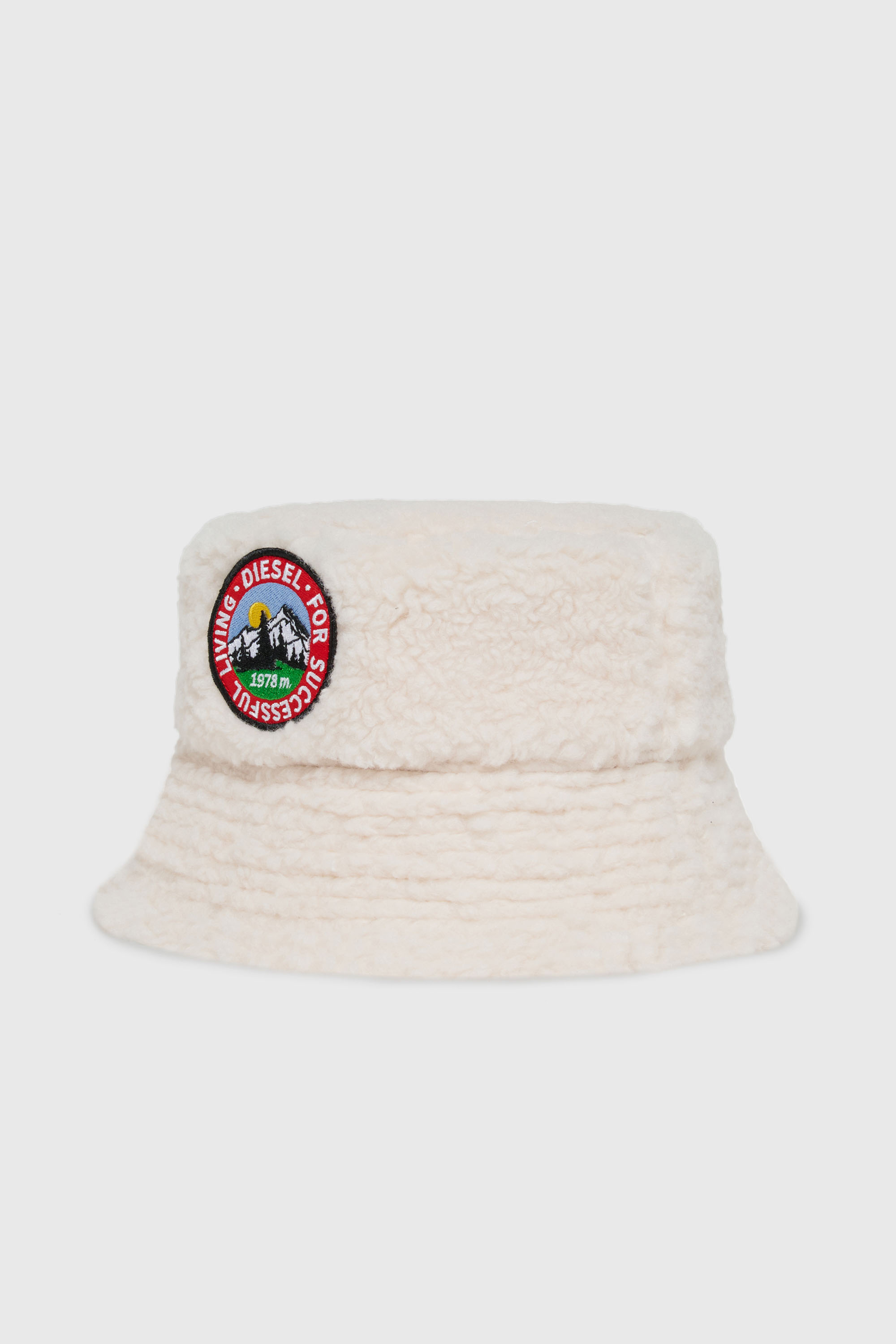 Diesel - FBONT, Sombrero bucket de tejido polar suave Unisex in Blanco - 1