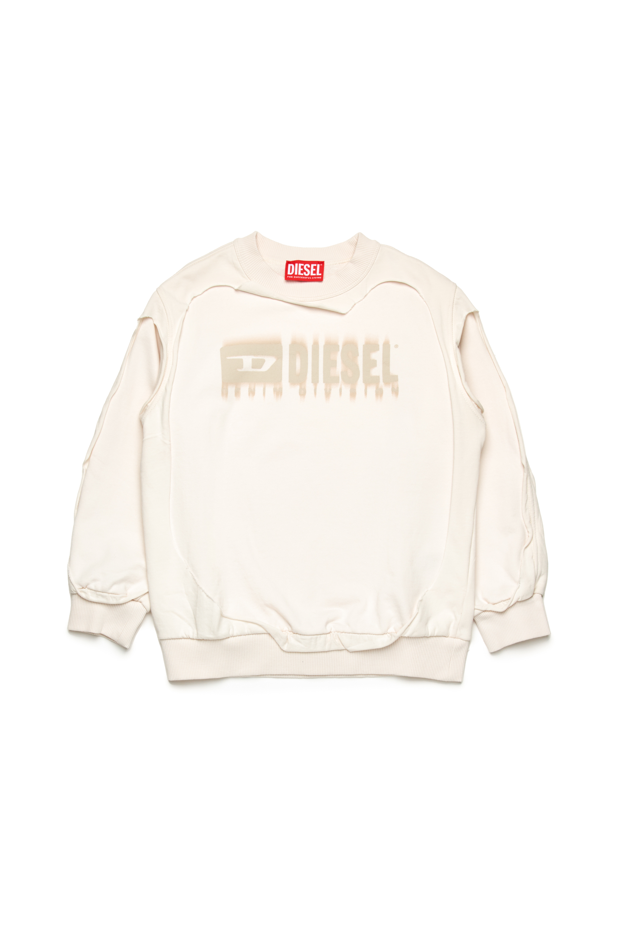 Diesel - SBOXTDBL OVER, Sudadera despegable con logotipo degradado Hombre in Blanco - 1