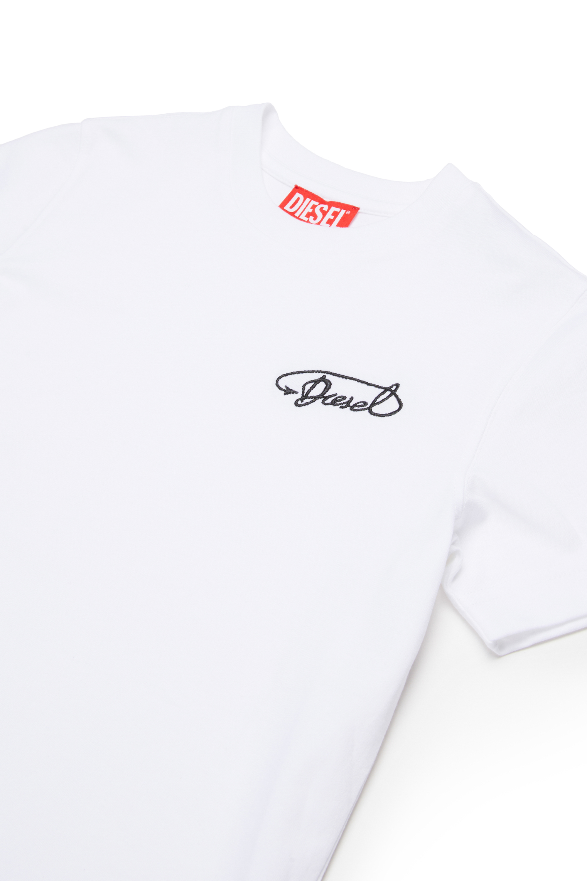 Diesel - TDIEGORL13, Camiseta de algodón con logotipo bordado Hombre in Blanco - 3