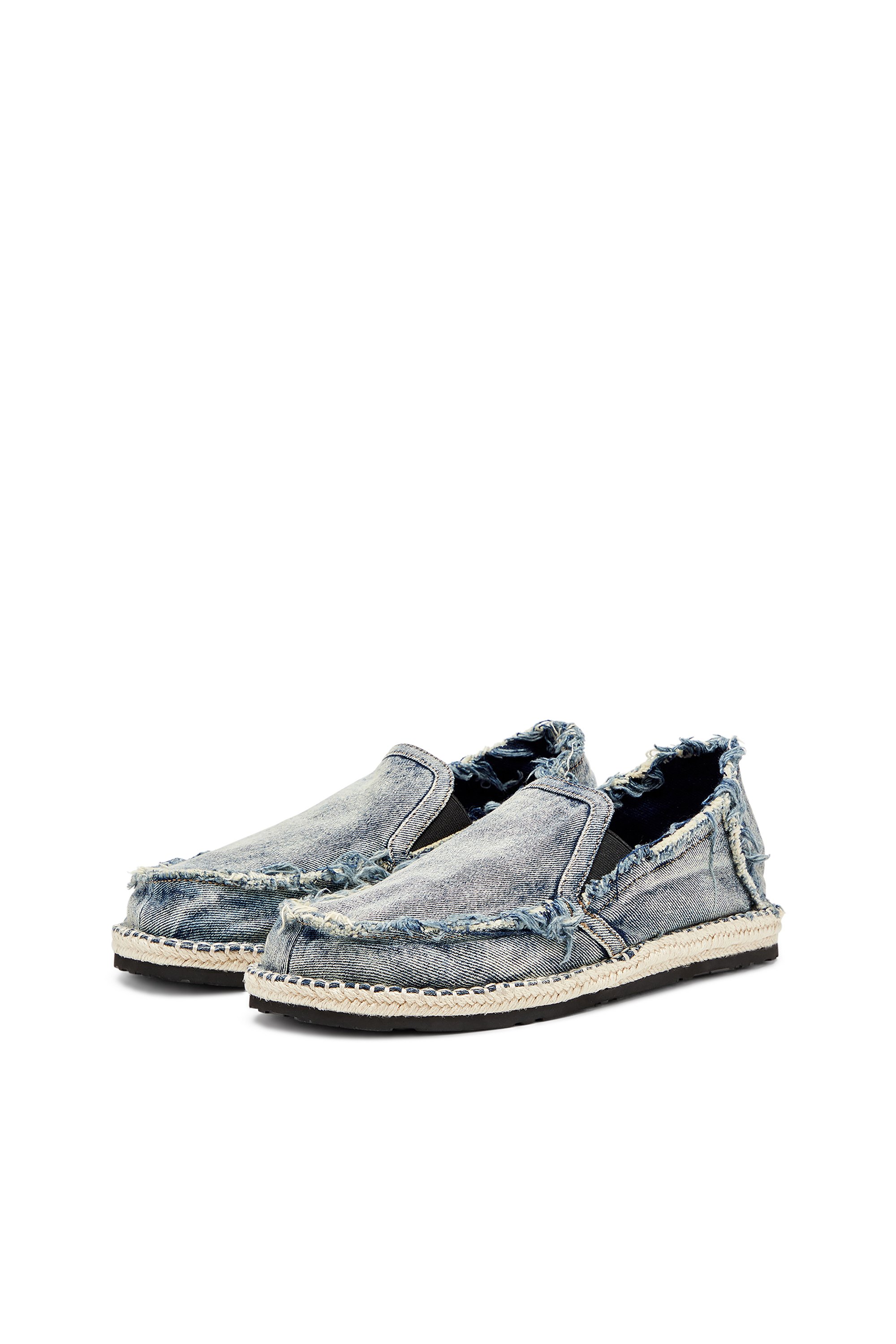 Diesel - D-LUKAS ESP, D-Lukas-Mocasines de esparto en denim desgastado Hombre in Azul marino - 8