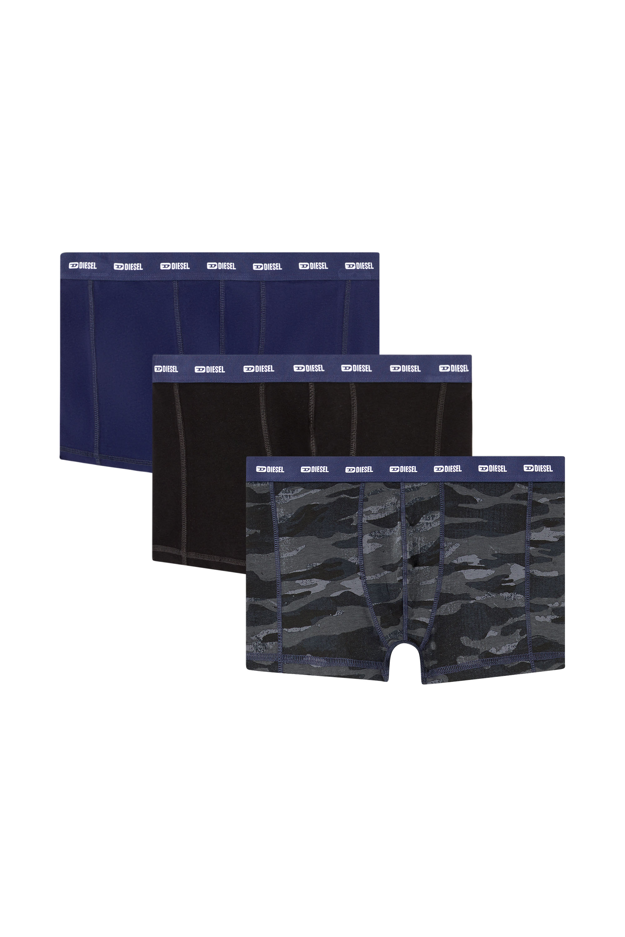 Diesel - DAMIEN-UTLT-3PACK, Paquete de 3 bóxers lisos y de camuflaje Hombre in Multicolor - 1