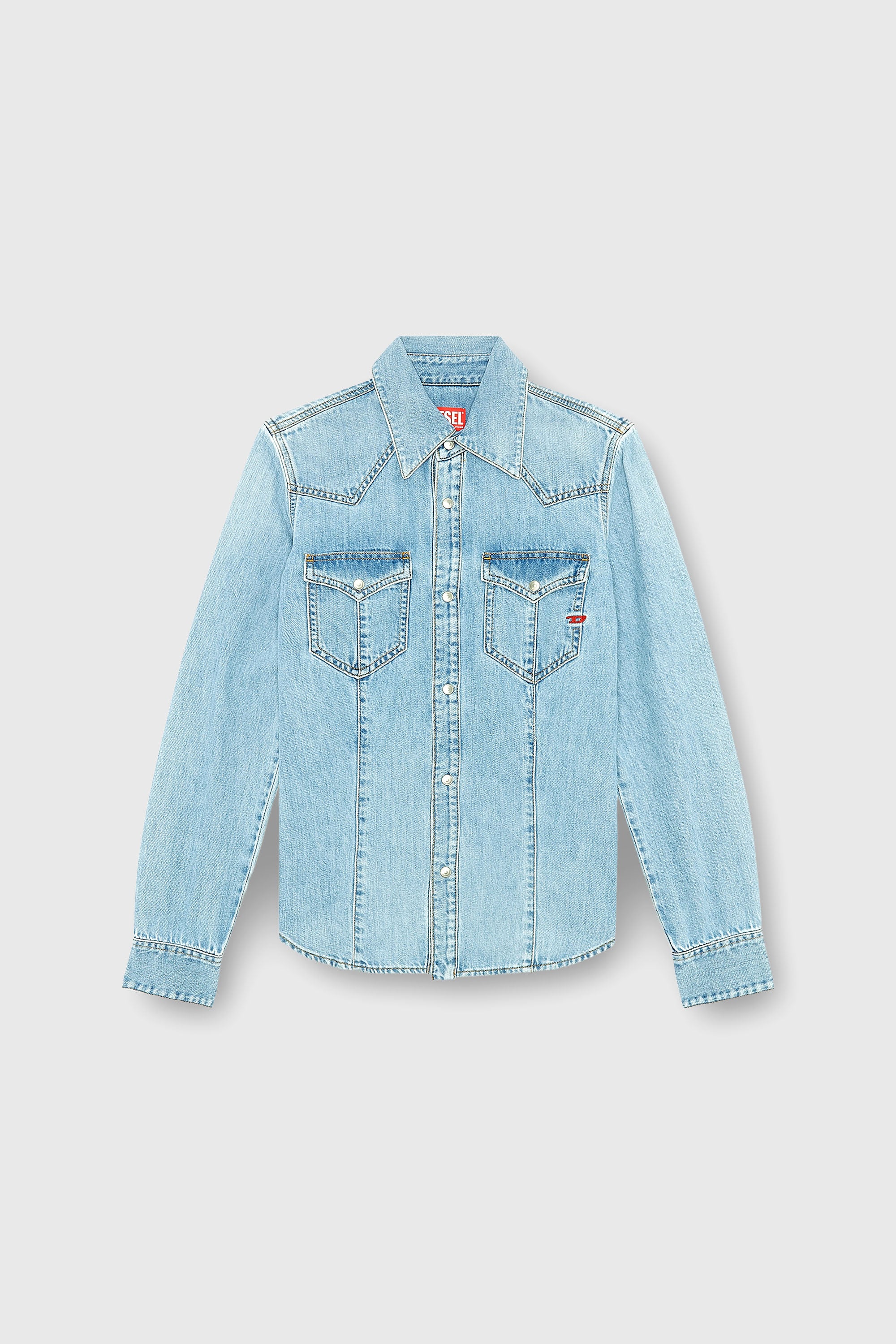 Diesel - DE-WAVES, Camisa western en denim Mujer in Azul marino - 2