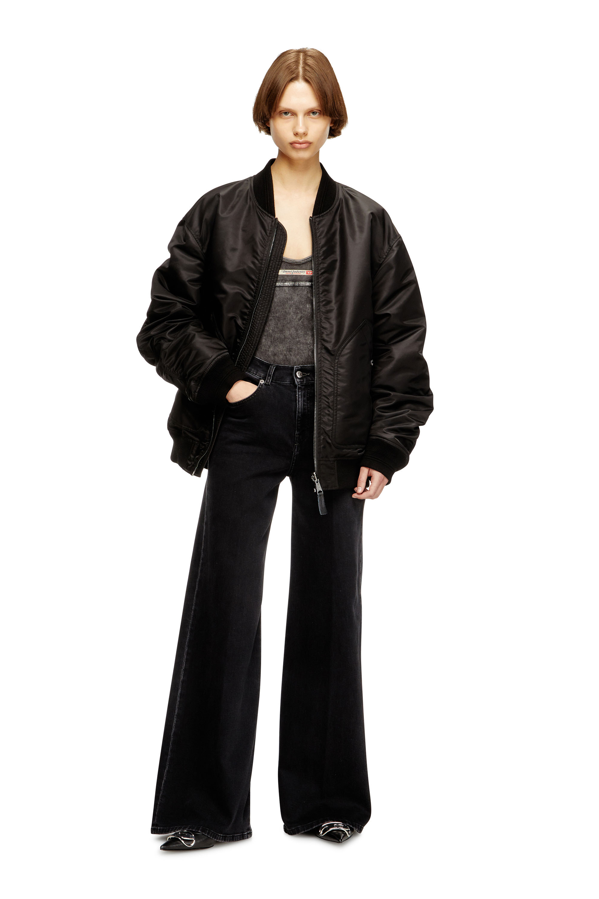 Diesel - Flare Jeans 1978 D-Akemi 09M69 Mujer, Negro/Gris oscuro - 2