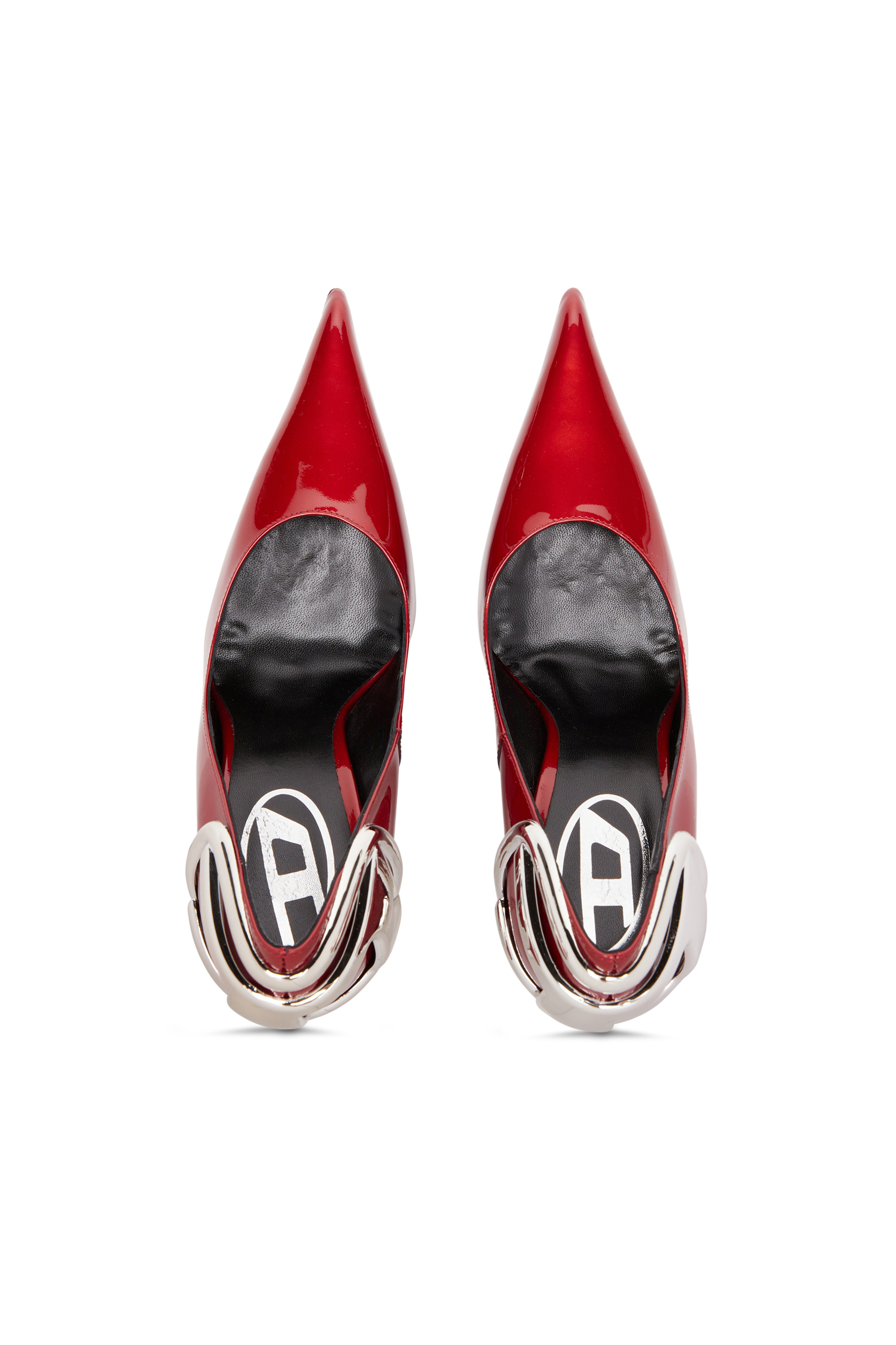 Diesel - D-TEN&HALF P, Woman's D-Ten&Half-Décolleté in vernice con tacco Oval D in Red - 5