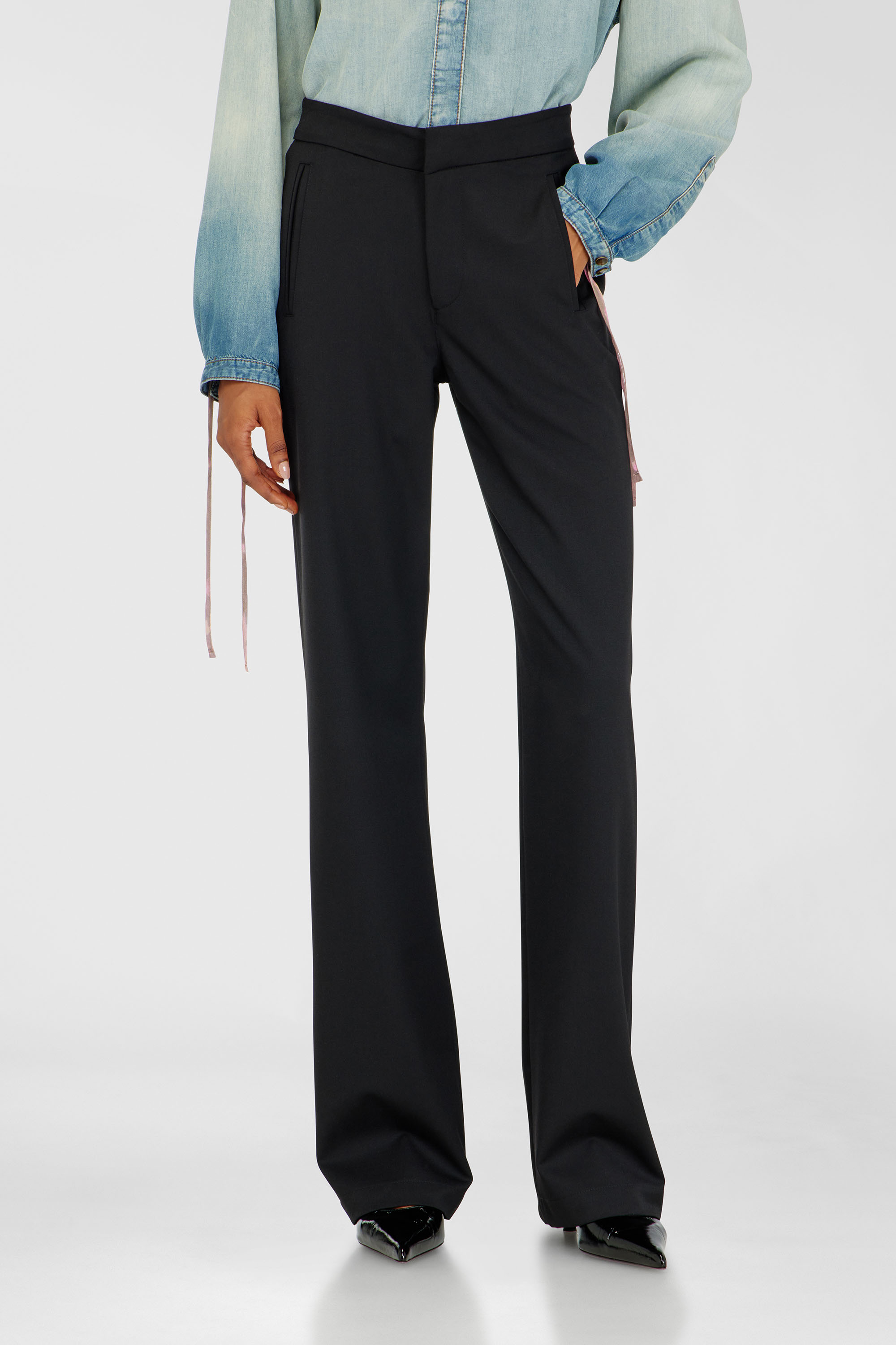 Diesel - P-ROMISE-S3, Woman's Pants in cool wool in Black - 3