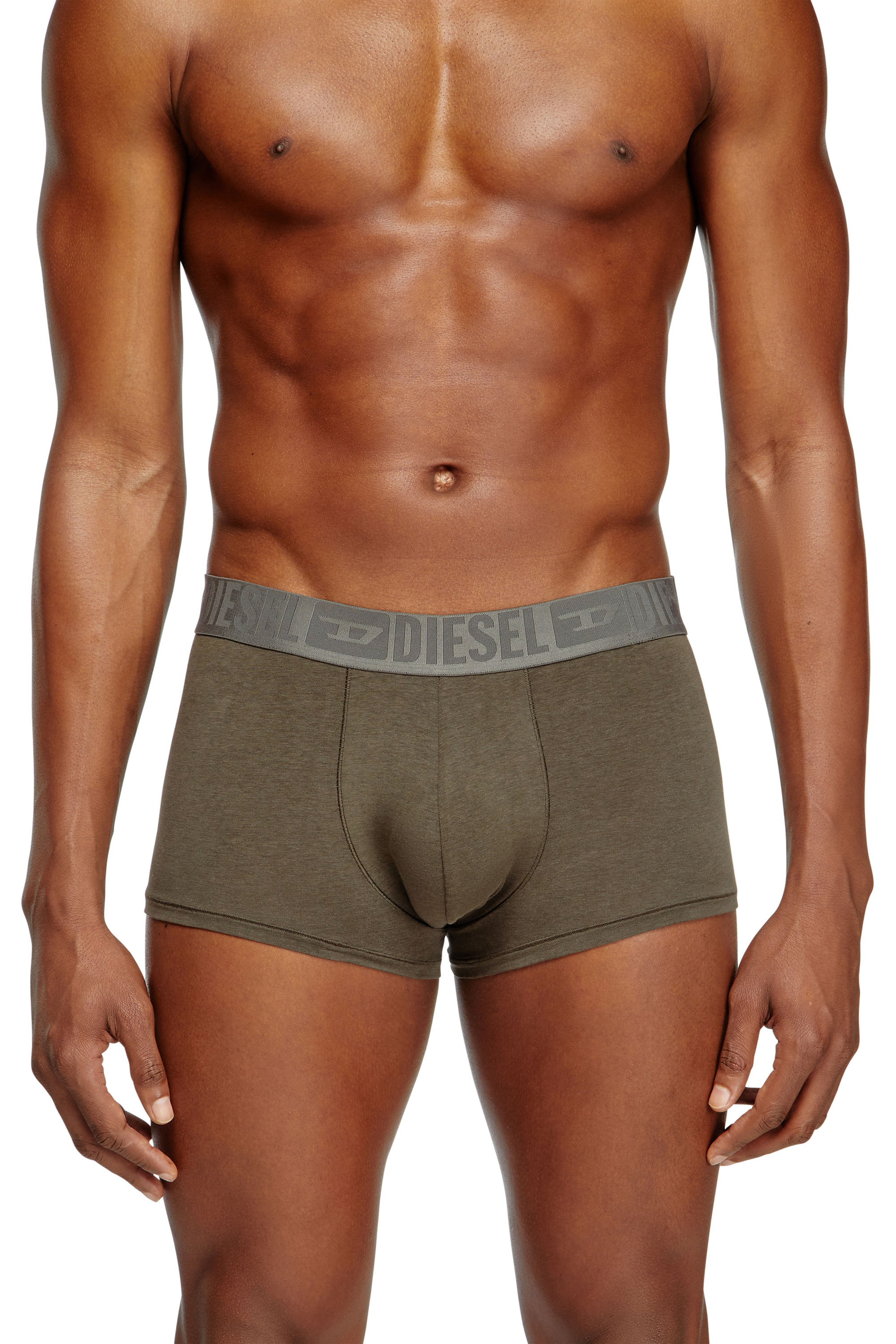 Diesel - BENJAMIN-D-MONO-3PACK, Man's Three-pack plain boxer briefs in Green/Black - 3