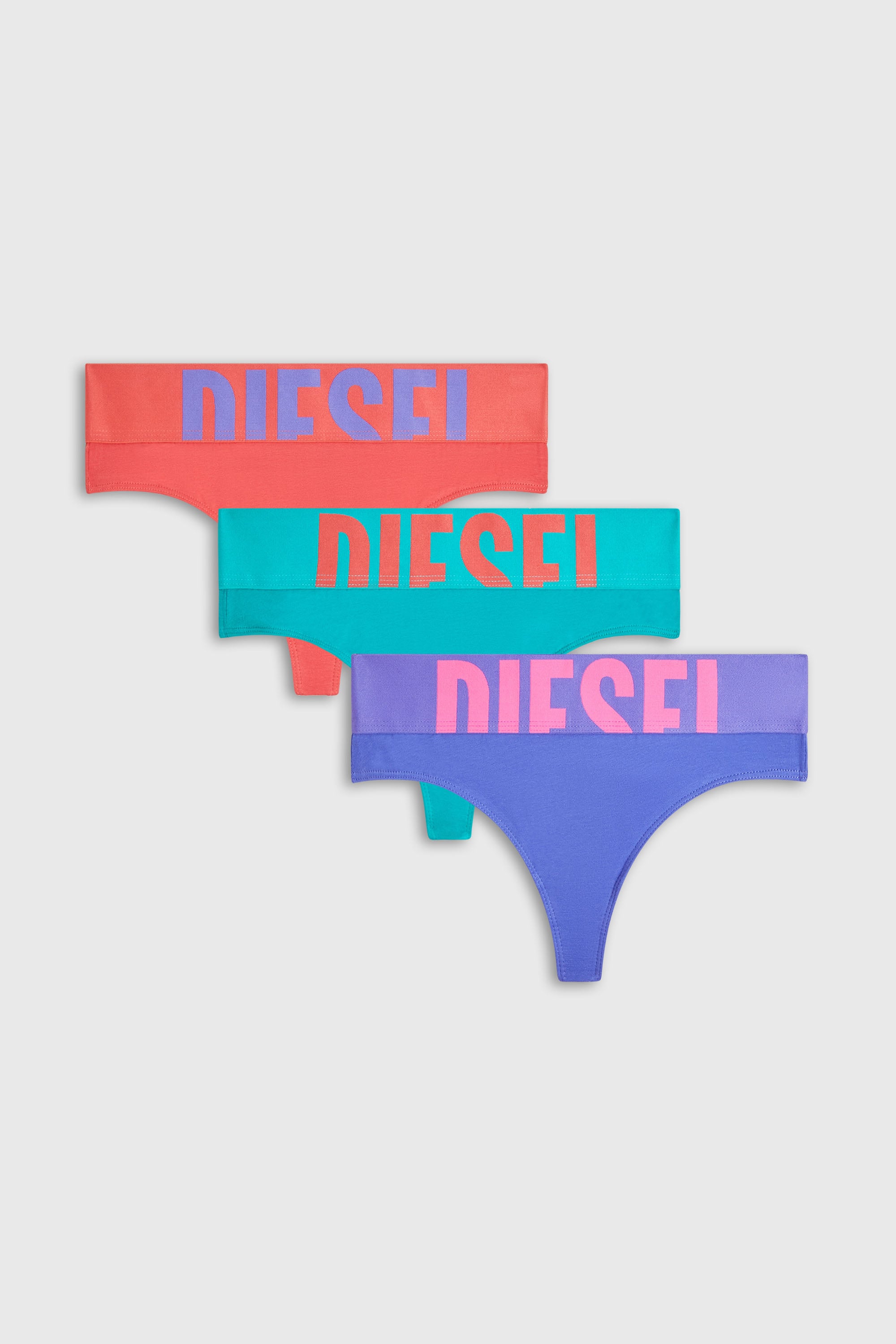 Diesel - UFST-STARS-THREEPACK, Paquete de tres tangas con logotipo recortado Mujer in Multicolor - 1