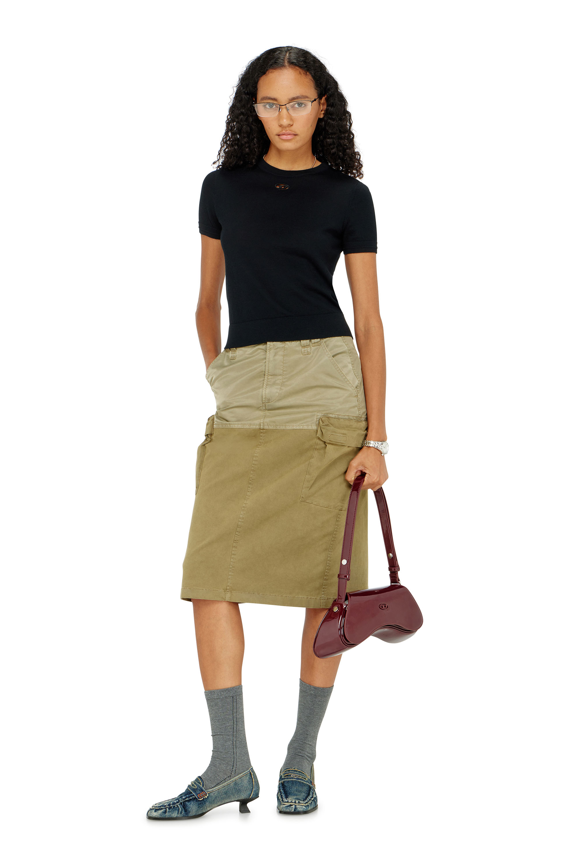Diesel - M-ALINE, Jersey de manga corta de lana Mujer in Negro - 2