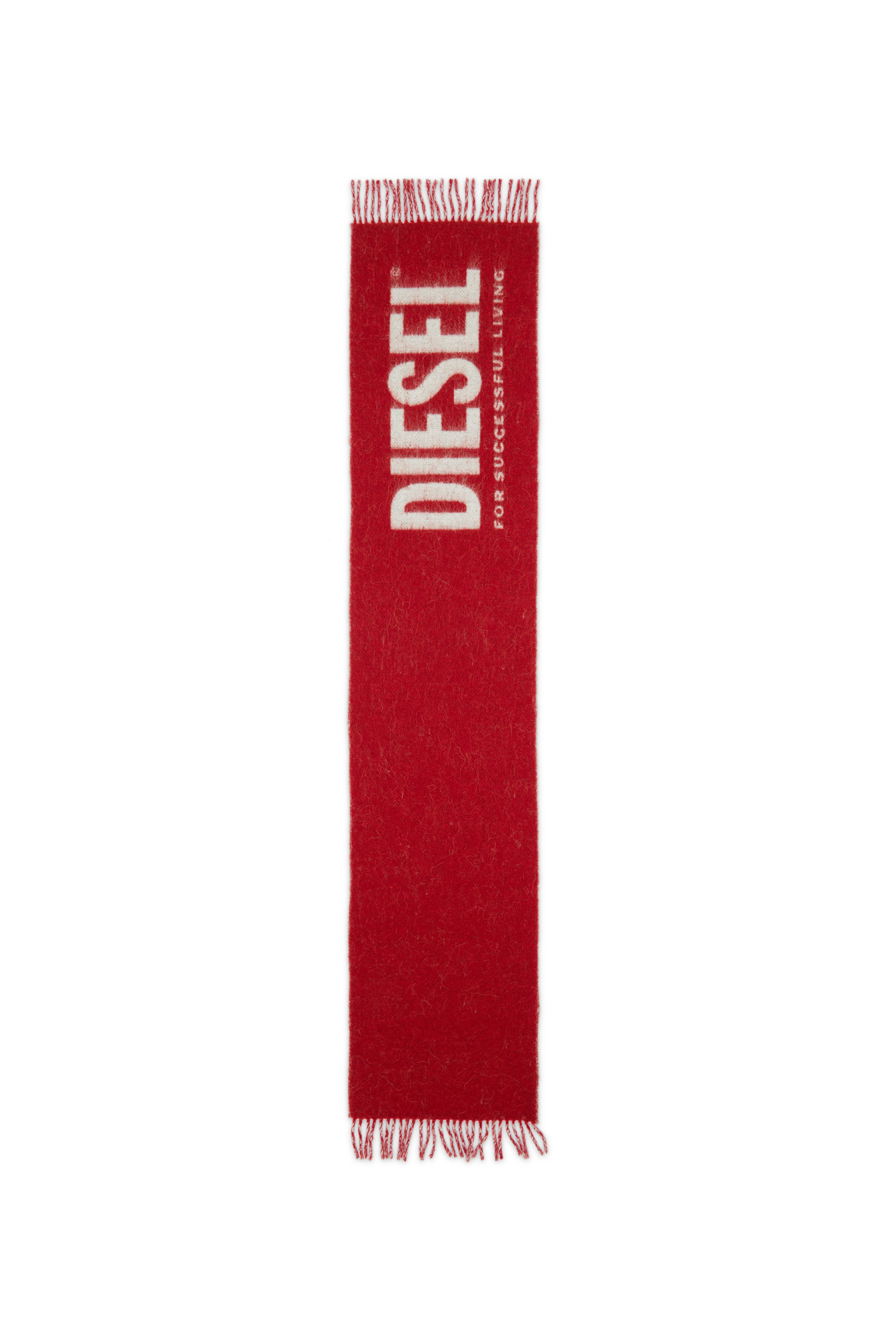 Diesel - S-KOTT, Bufanda de dos tonos con logotipo grande Hombre in Rojo - 2