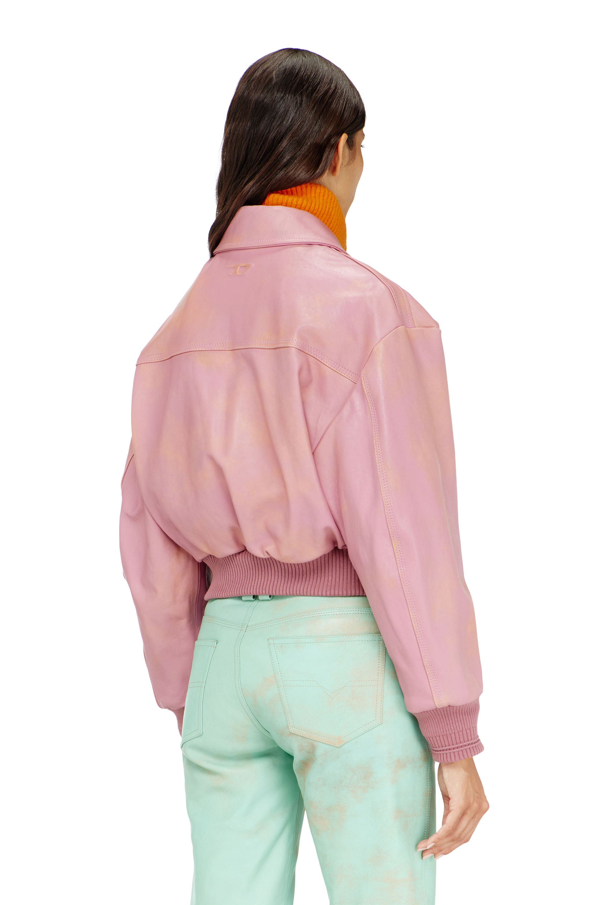 Diesel - L-AVIA, Chaqueta aviador de cuero tratado Mujer in ToBeDefined - 3