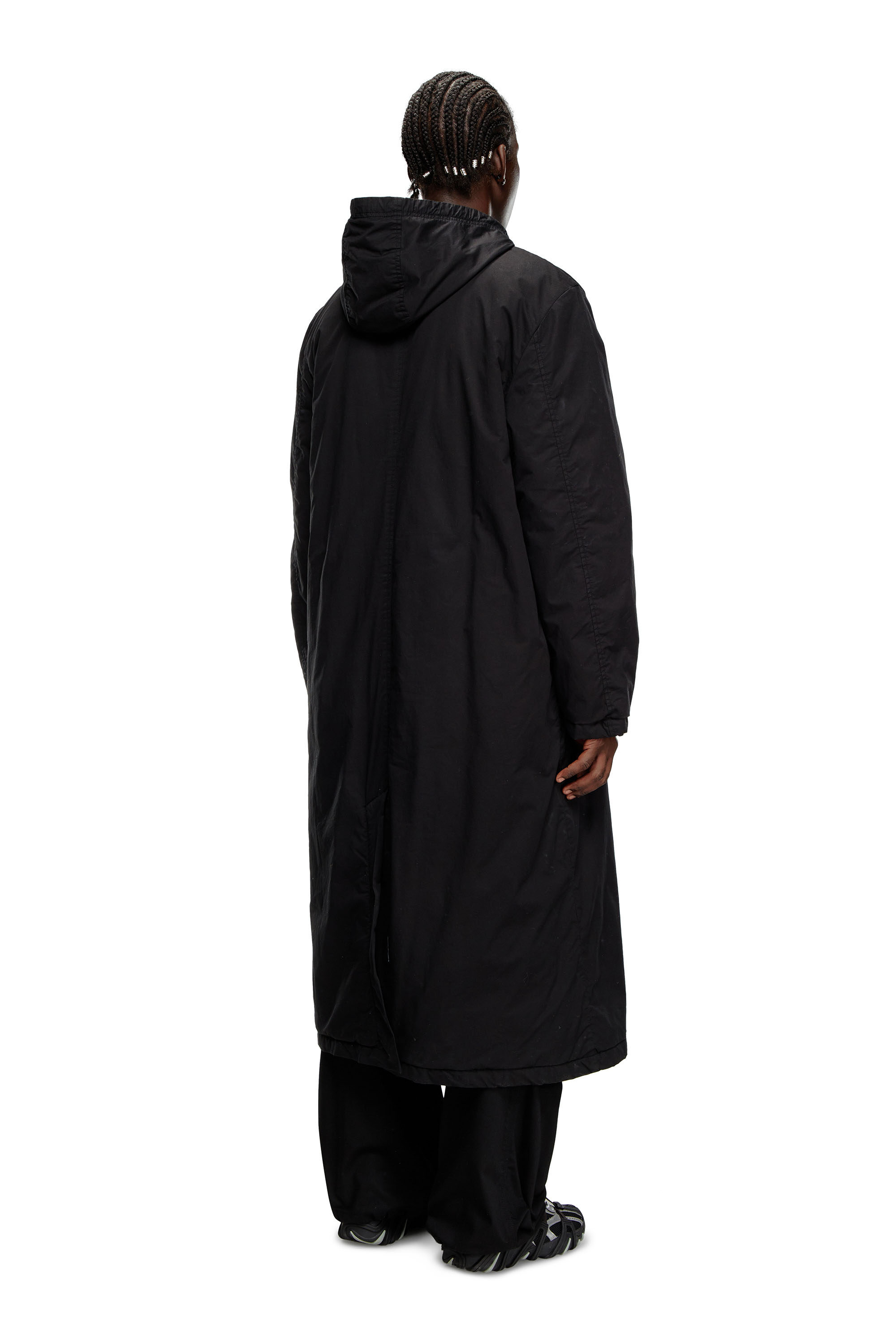 Diesel - J-MARLON, Impermeable con capucha de popelín de algodón Hombre in Negro - 3