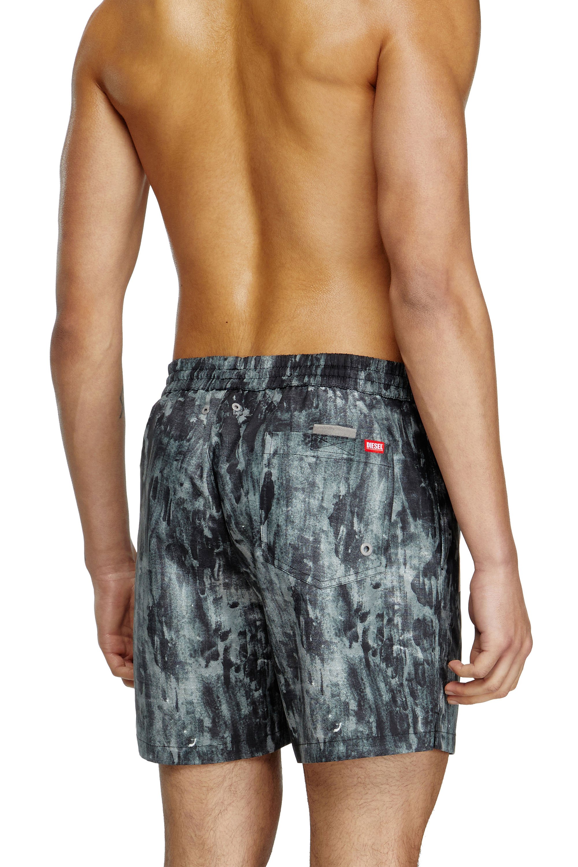 Diesel - RIO-41-D-POP, Bañador de longitud media con estampado gráfico Hombre in Negro - 3