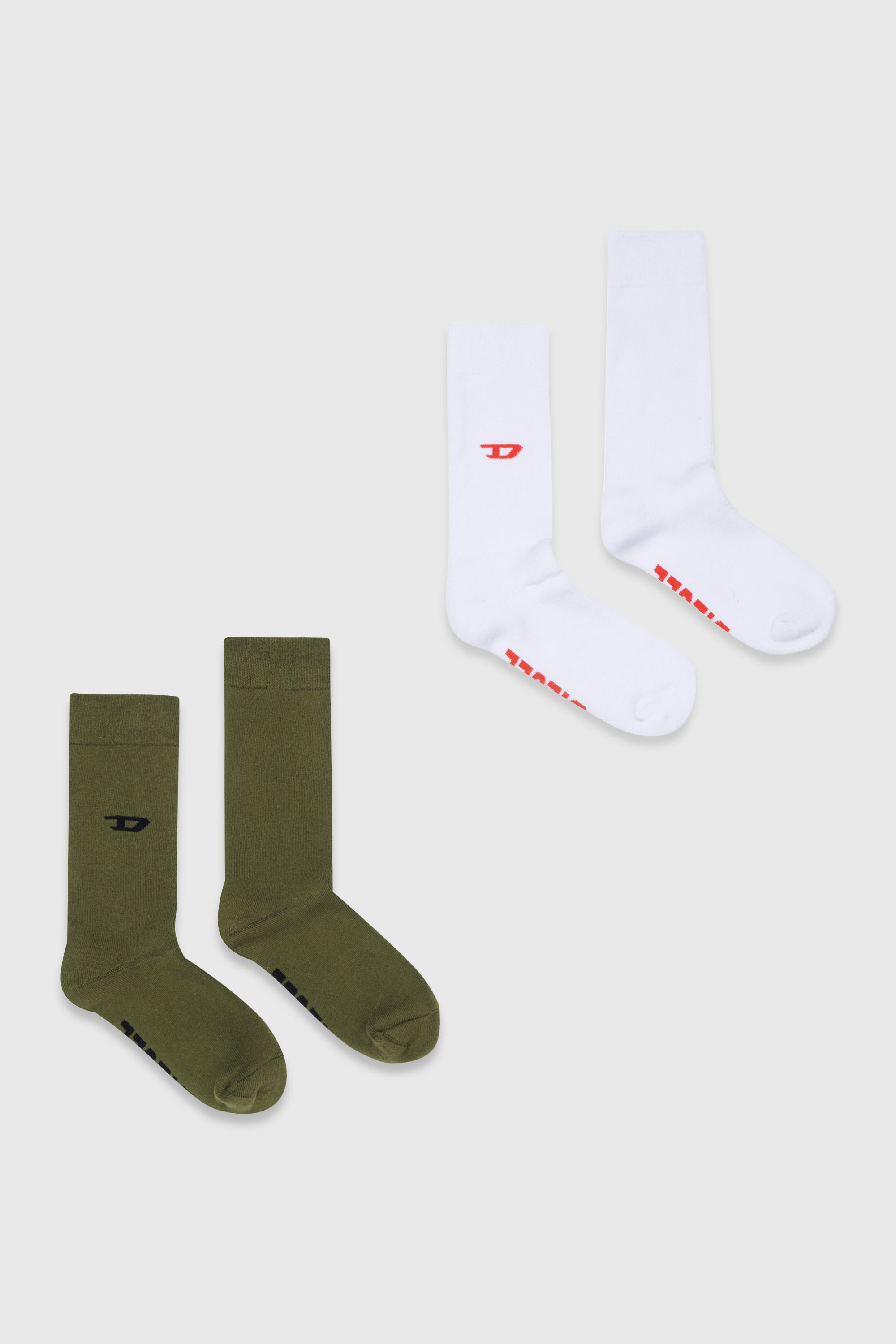 Diesel - ZSENDYBIPACK, Calcetines de algod&oacute;n en pack de dos con detalles de logotipo Hombre in Multicolor - 1