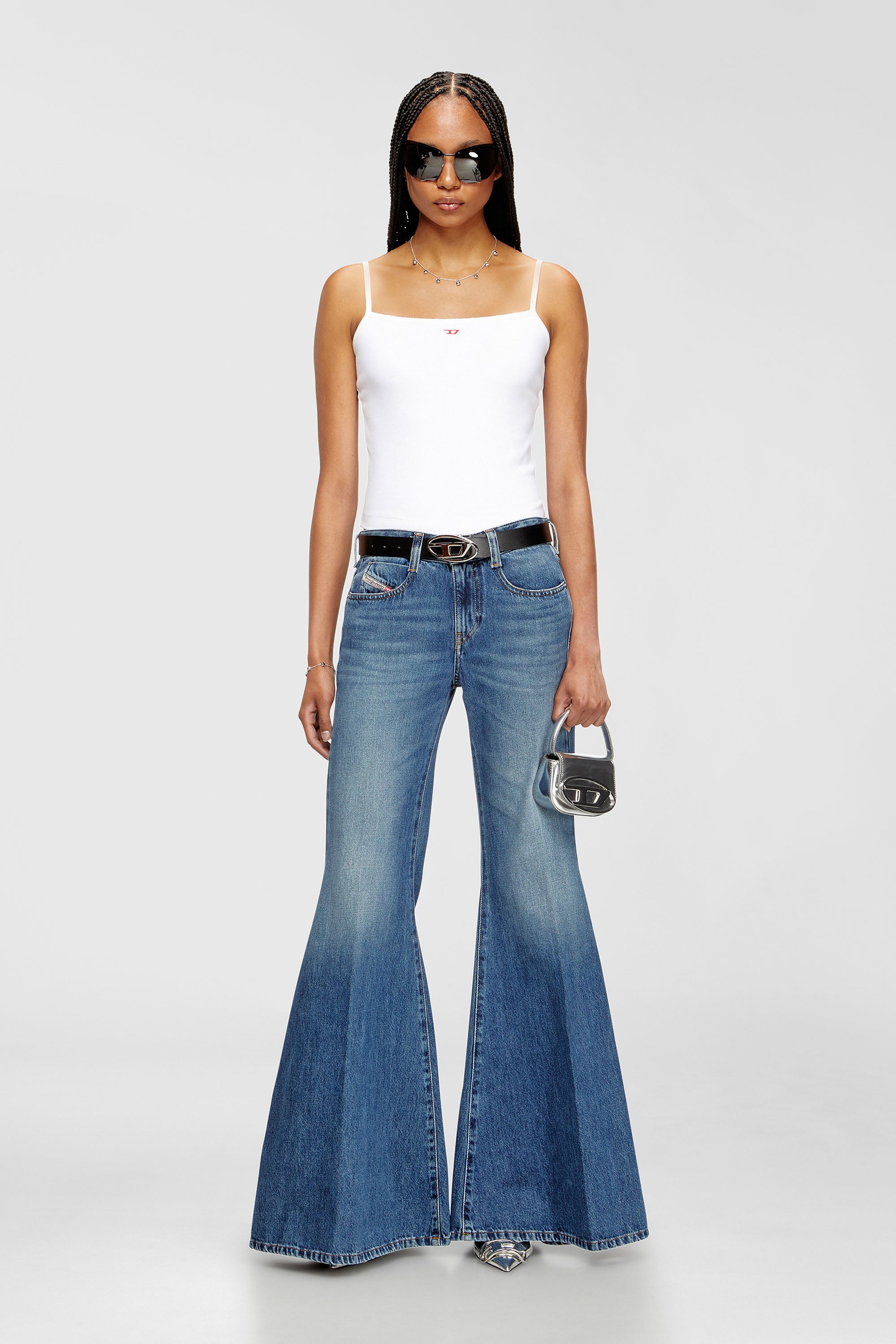 Diesel - Flare Jeans 1970 D-Bleess 09M56 Mujer, Azul medio - 1