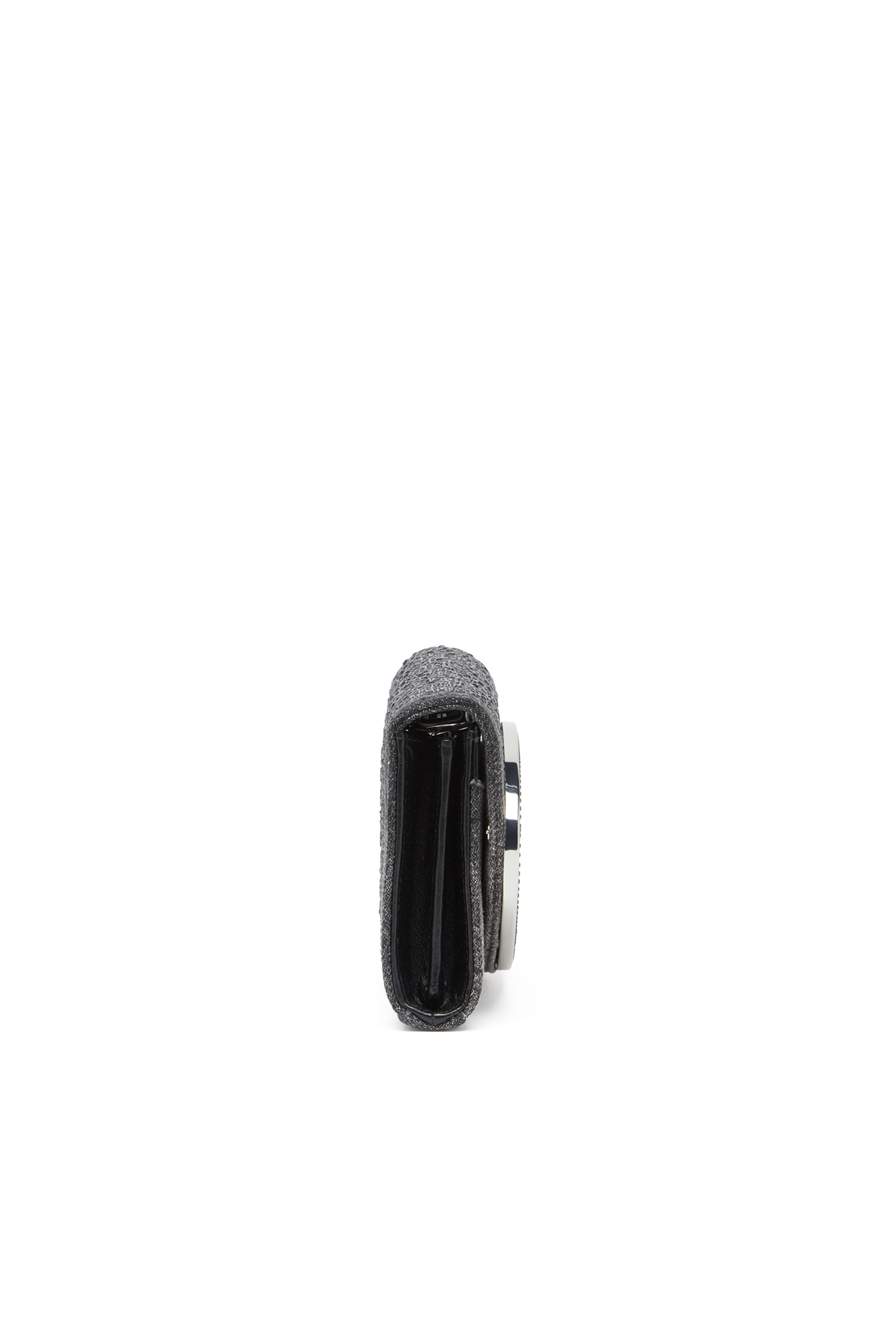 Diesel - 1DR WALLET STRAP, Mujer Monedero en denim con cristales in Negro - Image 4