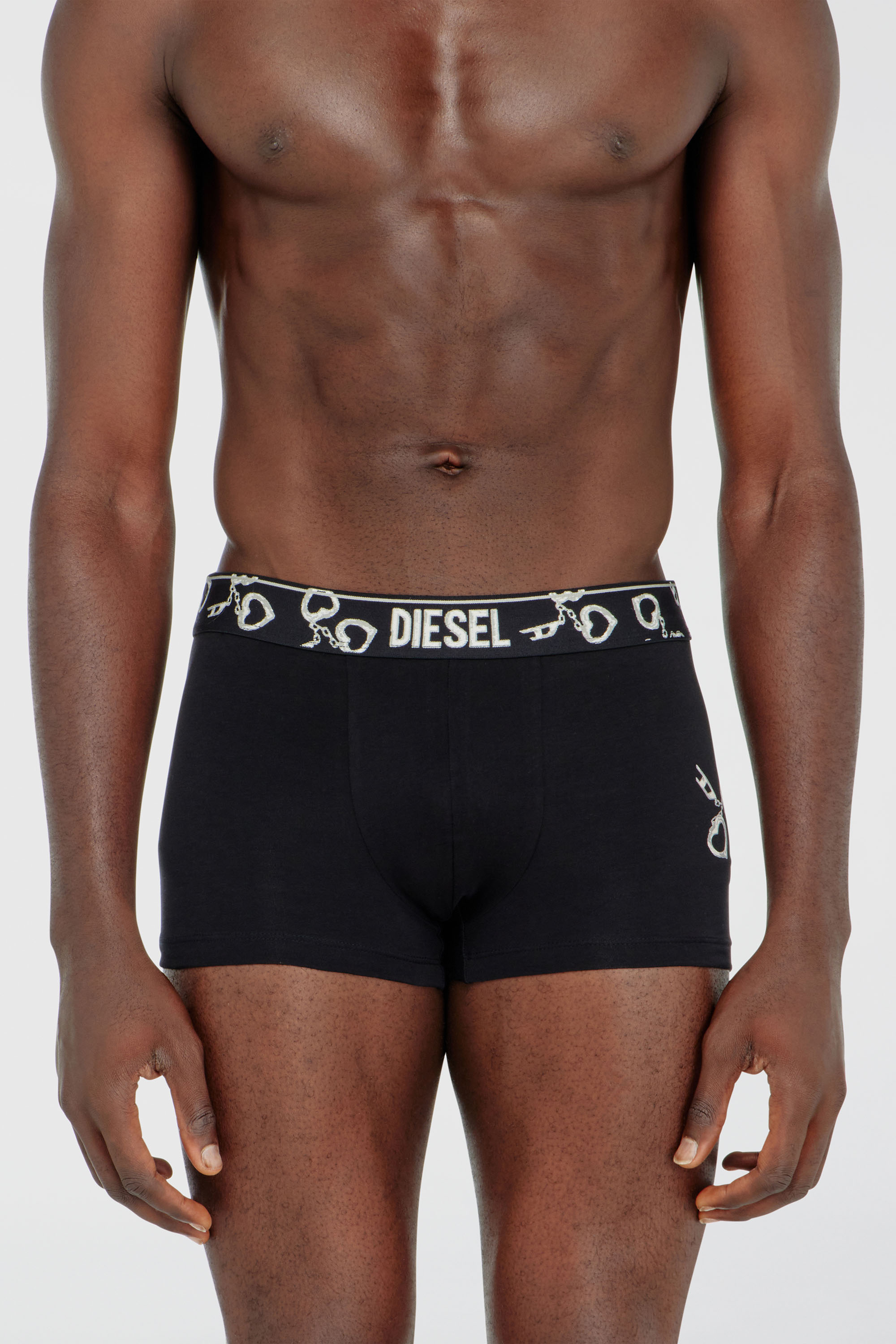 Diesel - DAMIEN-GFT-3PACK, Paquete de tres b&oacute;xers con motivo de esposas Hombre in Negro - 2