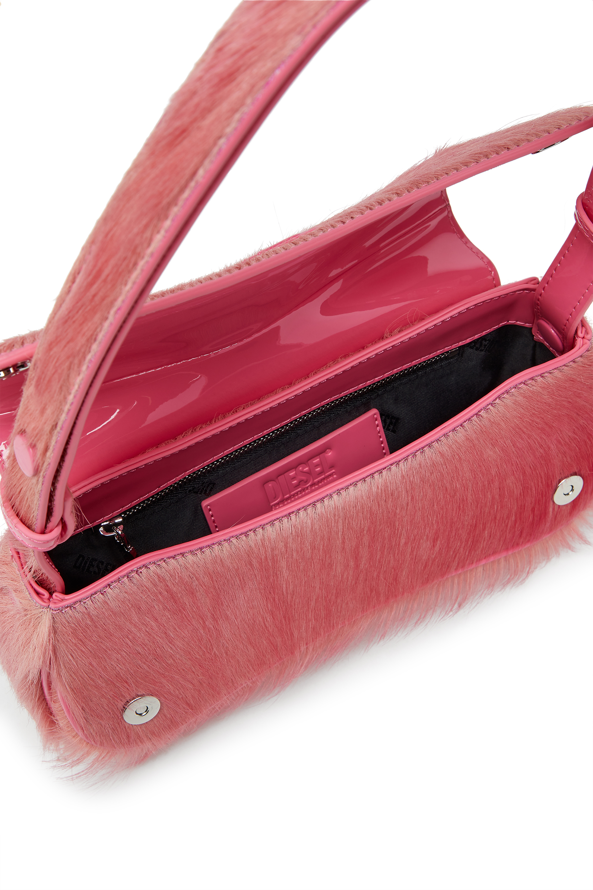Diesel - PLAY CLUTCH, Bolso tipo clutch de cuero peludo coloreado Mujer in Rosa - 4