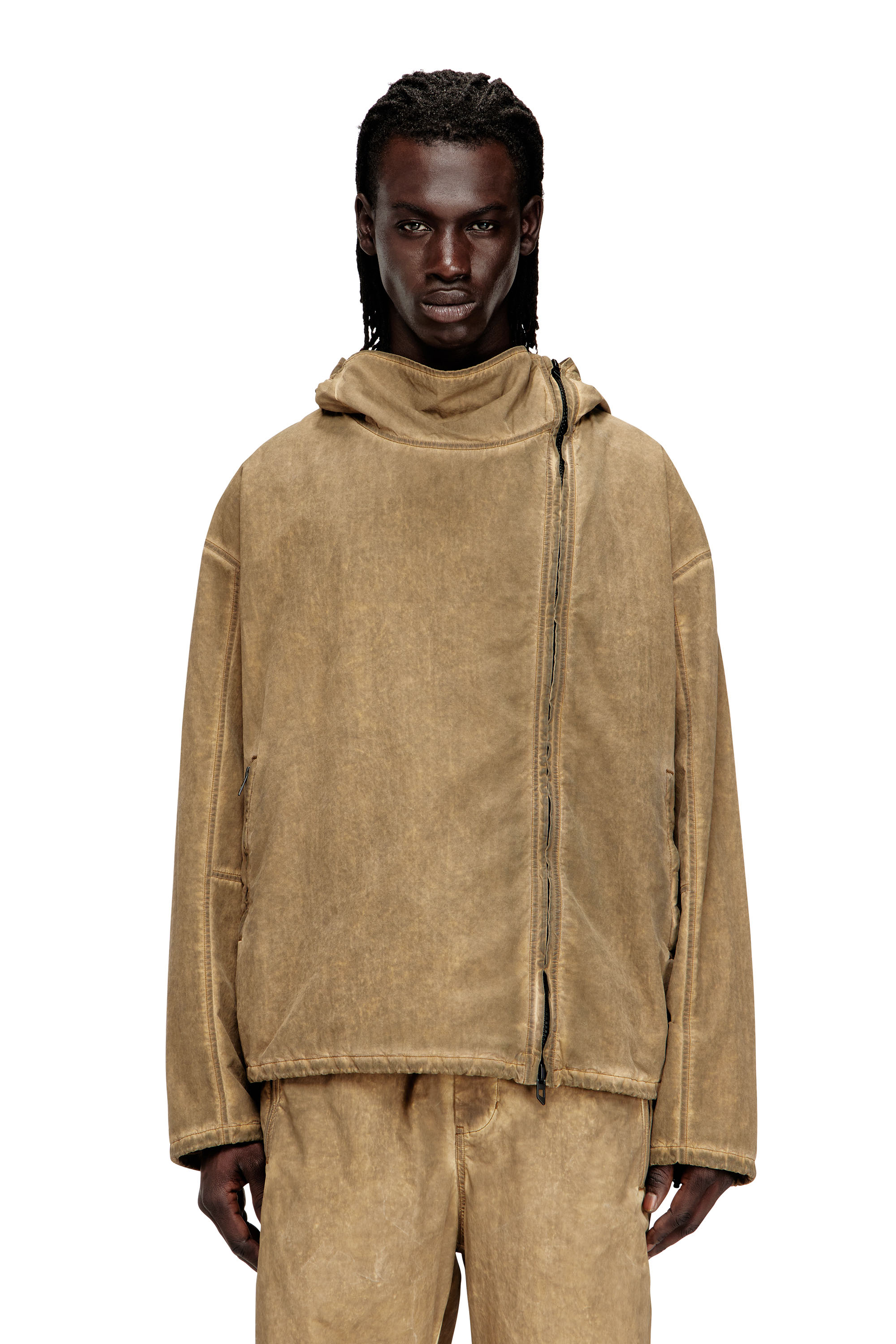 Diesel - J-SQUAD-TREAT, Chaqueta con capucha efecto suciedad en Taslan Hombre in ToBeDefined - 1