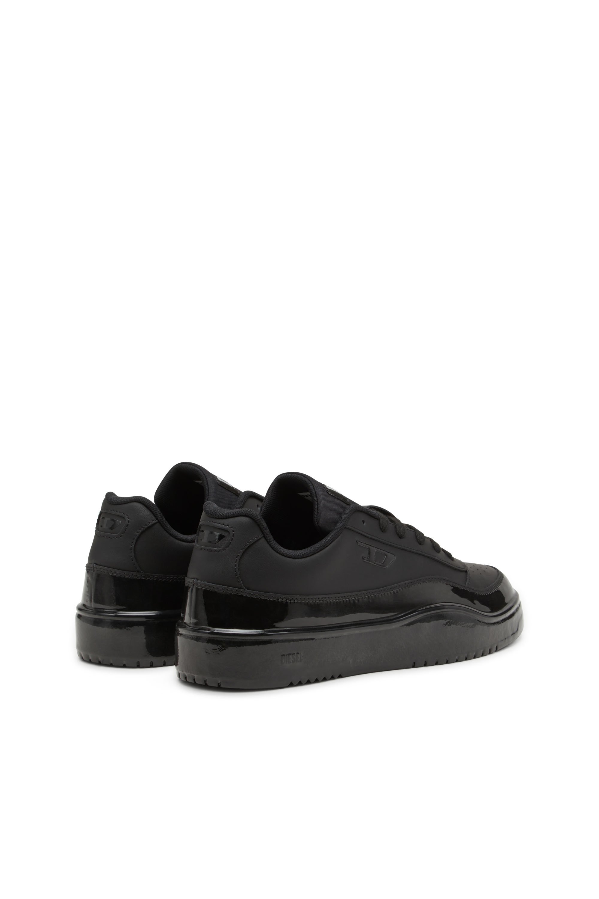 Diesel - S-TRACKER-D LOW, S-Tracker-D-Deportivas de cuero que se sumergieron en silicona Hombre in Negro - 3