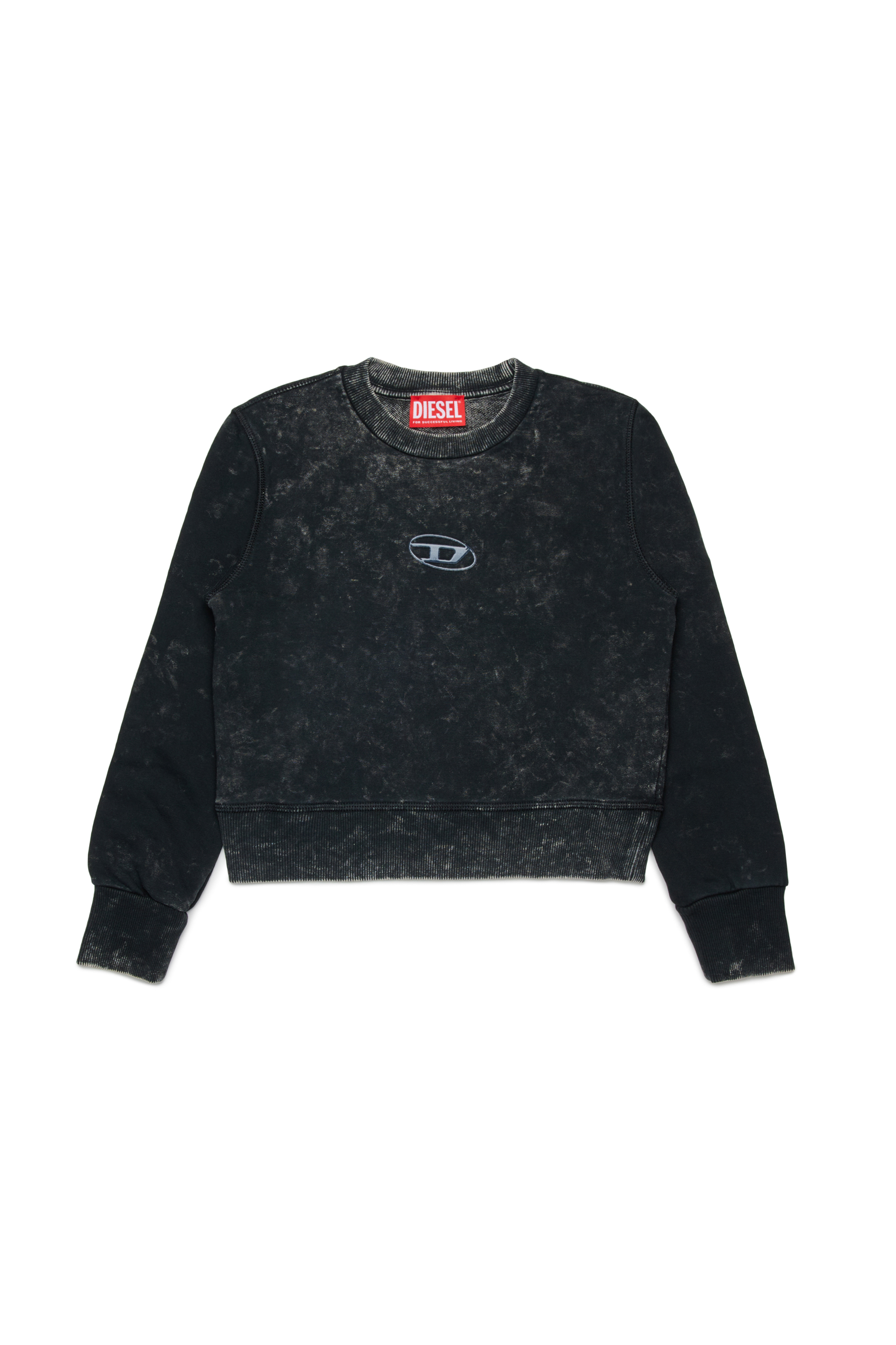 Diesel - SLACCY, Sudadera de algodón con logotipo frontal Mujer in Negro - 1