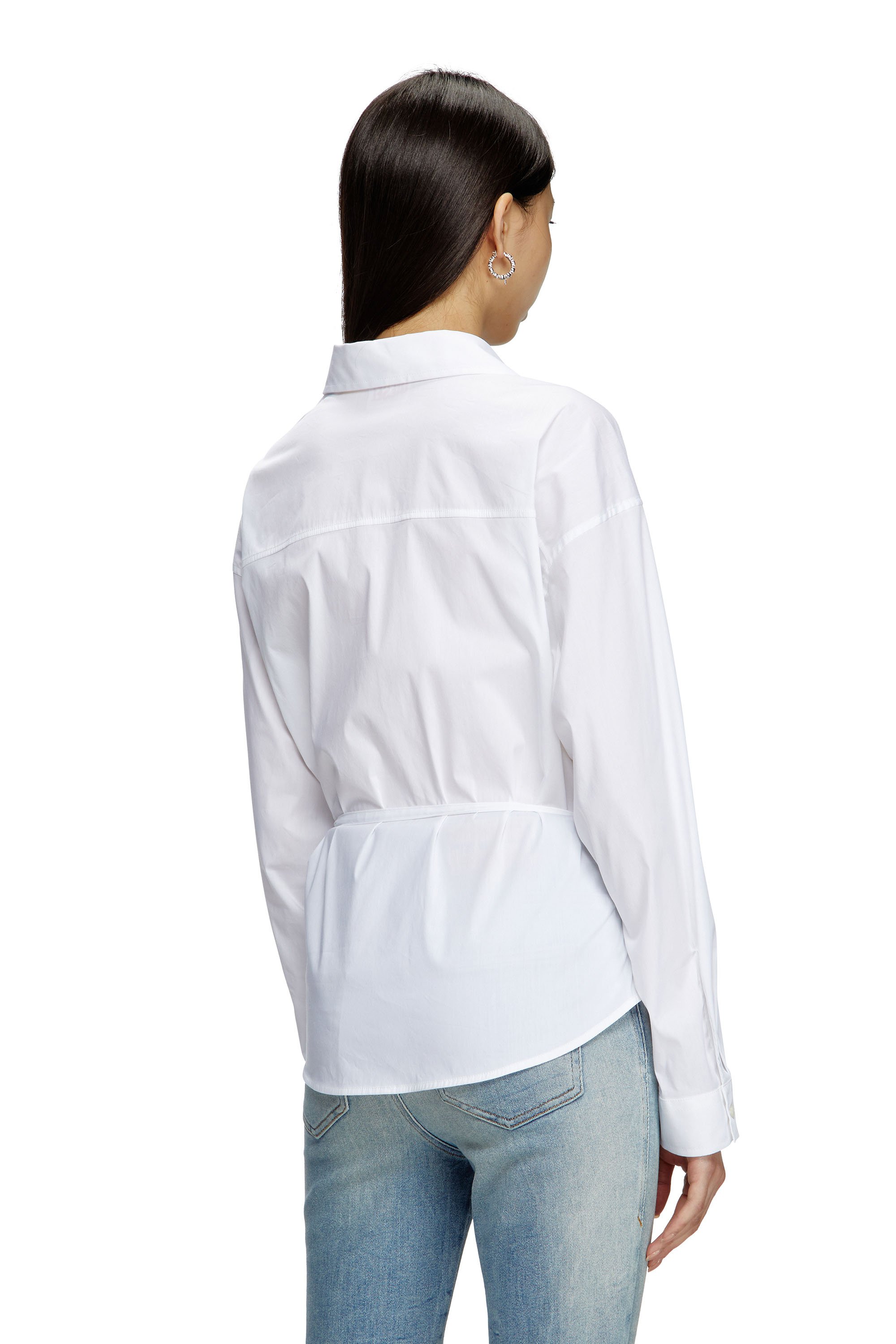 Diesel - C-DELPHI, Camisa envolvente con colgante del logotipo Mujer in Blanco - 4