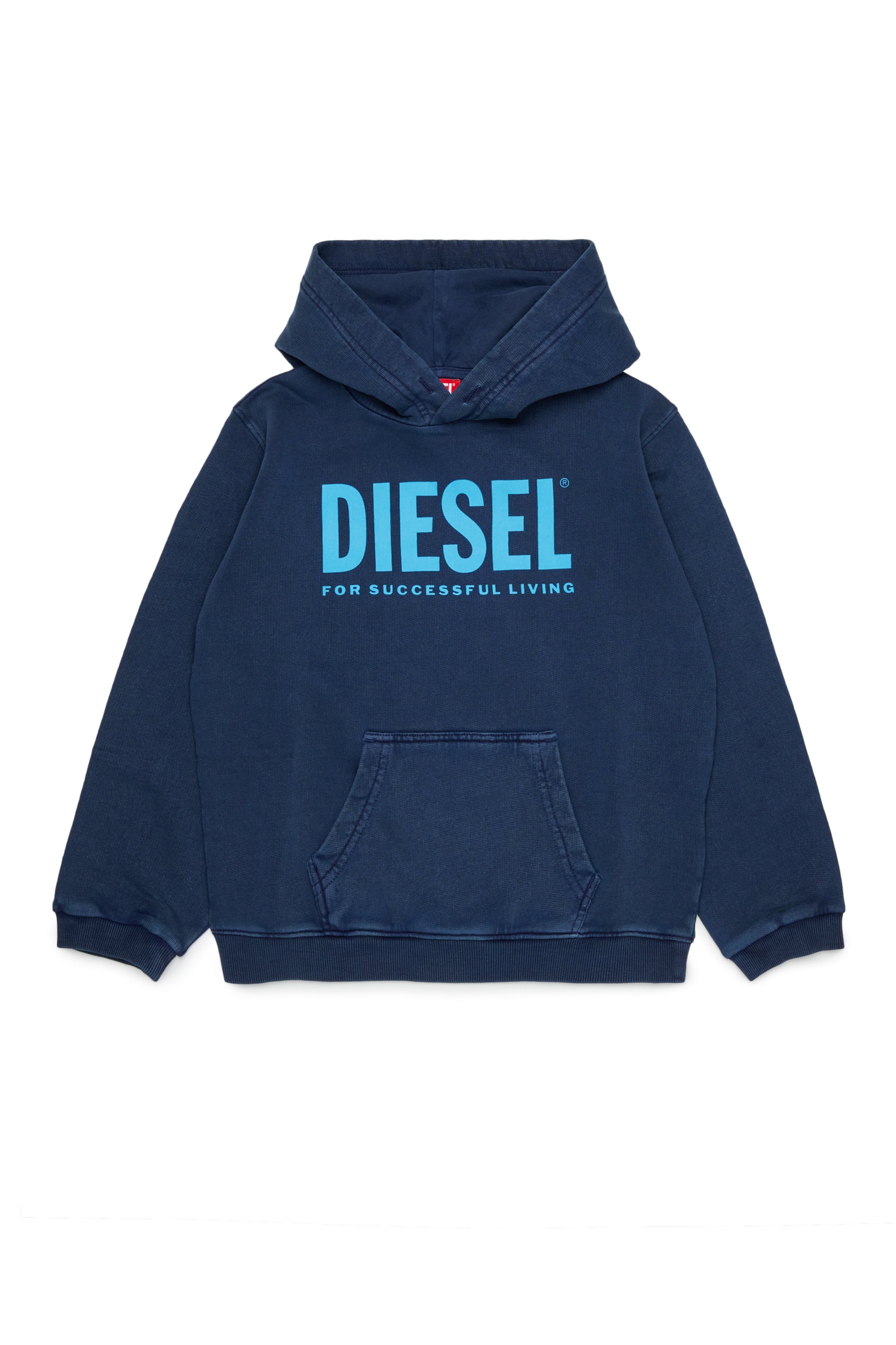 Diesel - STISEL OVER, Sudadera con estampado de logo maxi Hombre in Azul marino - 1