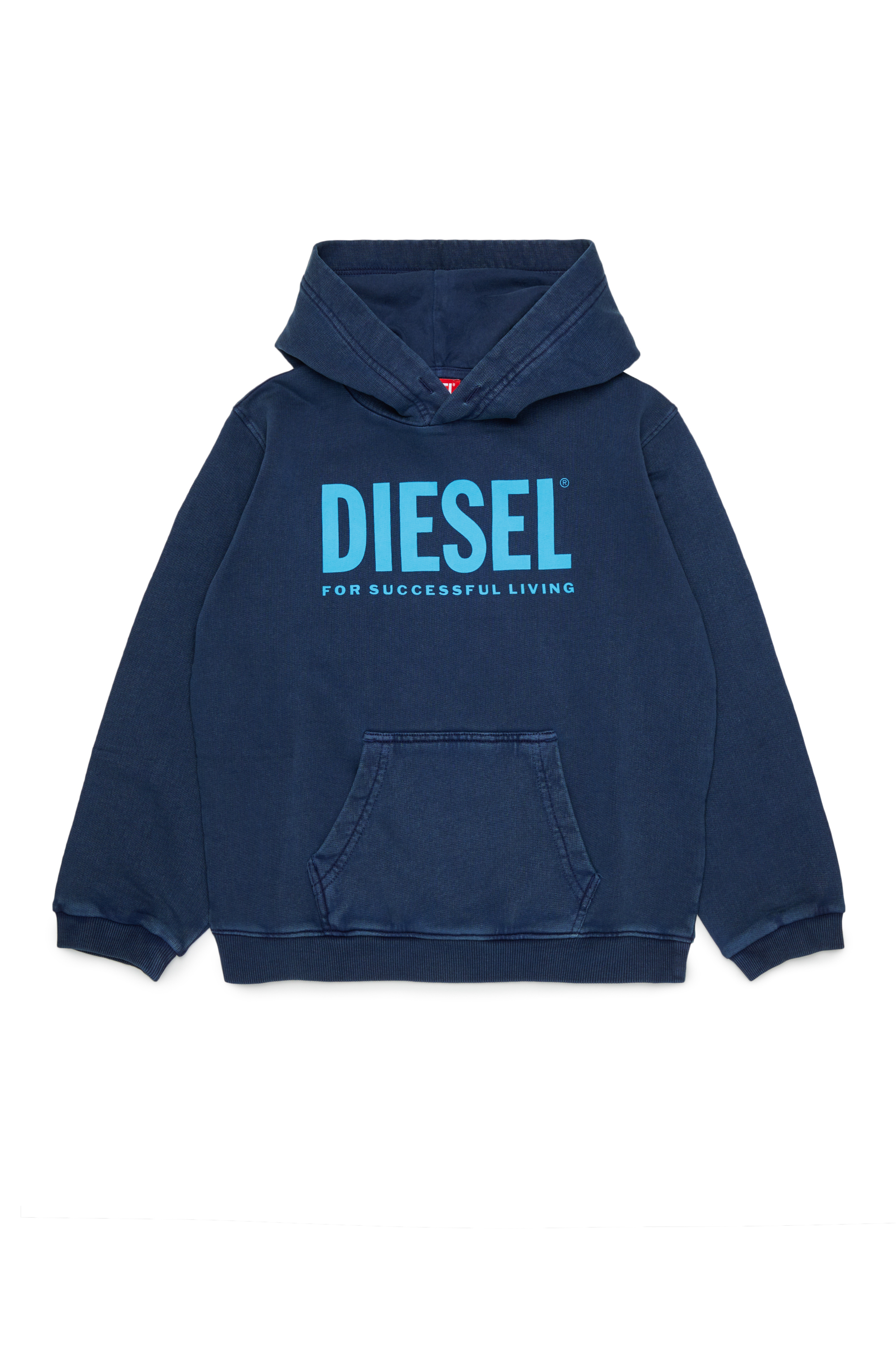 Diesel - STISEL OVER, Sudadera con estampado de logo maxi Hombre in Azul marino - 1